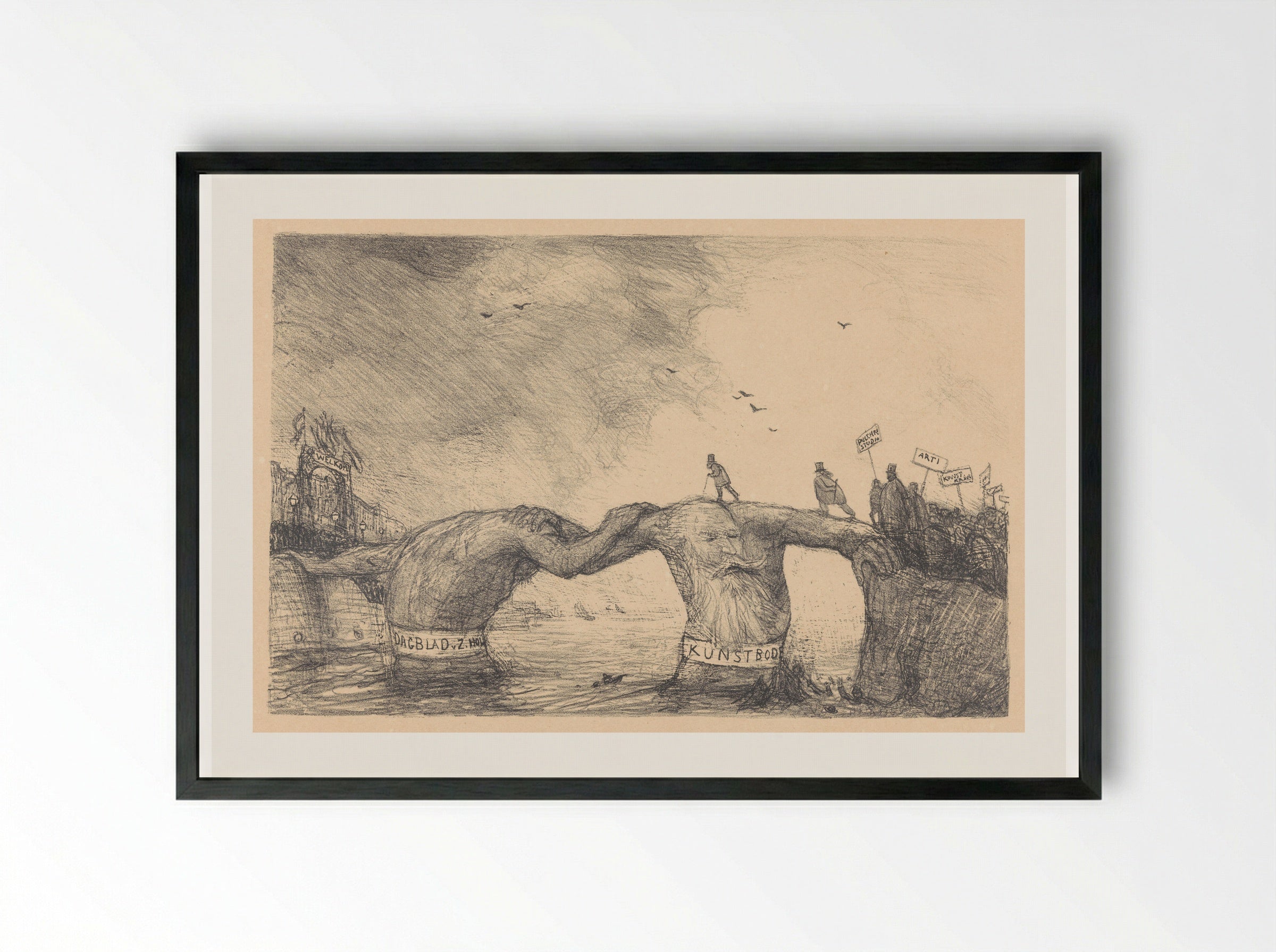 De brug - Marius Bauer - Framed Print Black