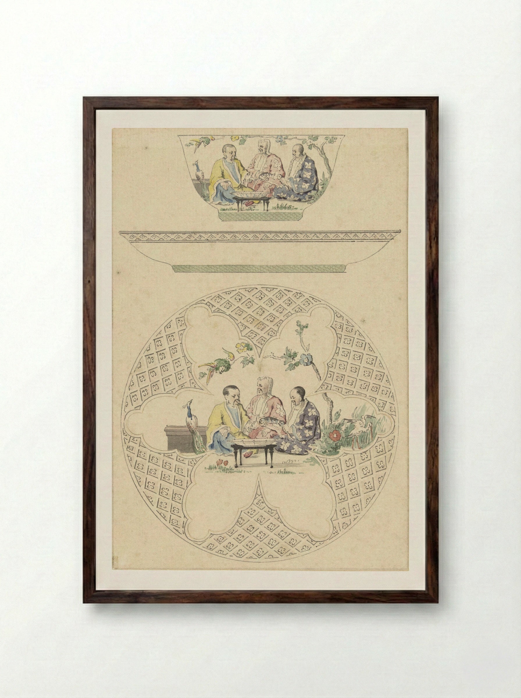 De doktersvisite aan de keizer - Cornelis Pronk - Framed Print Dark Wood