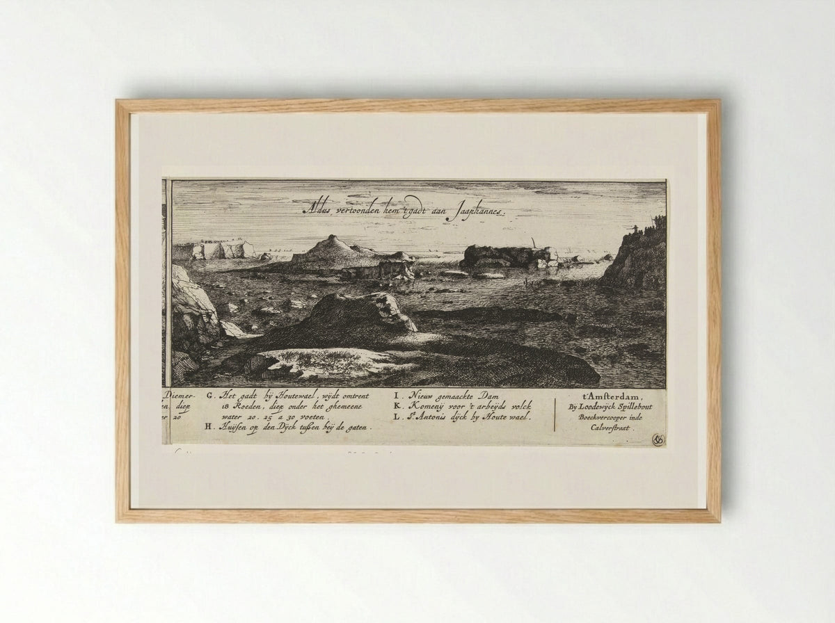 De doorgebroken Sint-Antoniesdijk bij Jaap Hannes - Roelant Roghman - Framed Print Wood