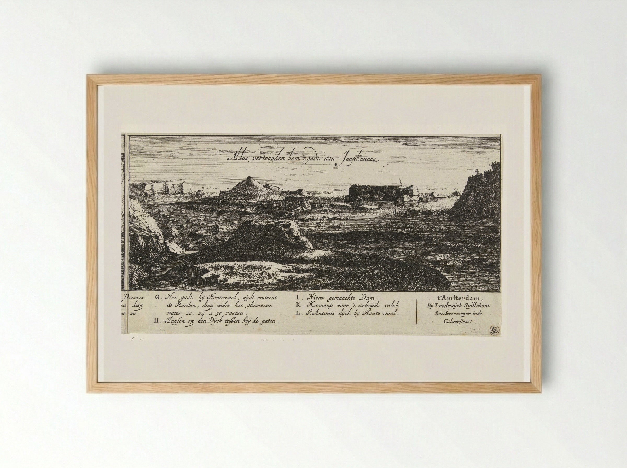 De doorgebroken Sint-Antoniesdijk bij Jaap Hannes - Roelant Roghman - Framed Print Wood