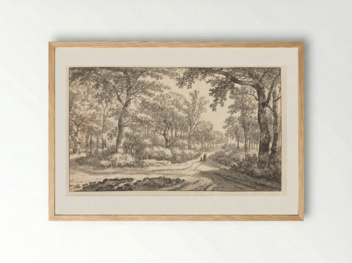 De driesprong (The Crossroads) - Adriaen Hendriksz. Verboom - Framed Print Wood