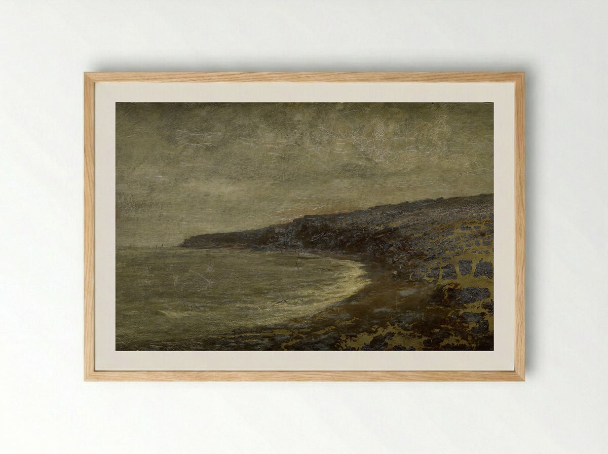 De eenzame baai - Arthur Hawksley - Framed Print Wood