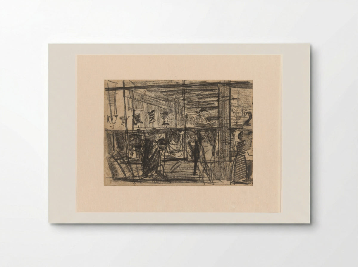 De etalage van een hoedenwinkel op de Nieuwendijk in Amsterdam bij avond - Isaac Israels - Poster