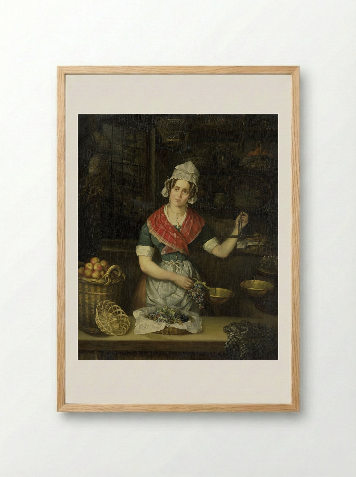 De fruitverkoopster - Henriëtta Christina Temminck - Framed Print Wood