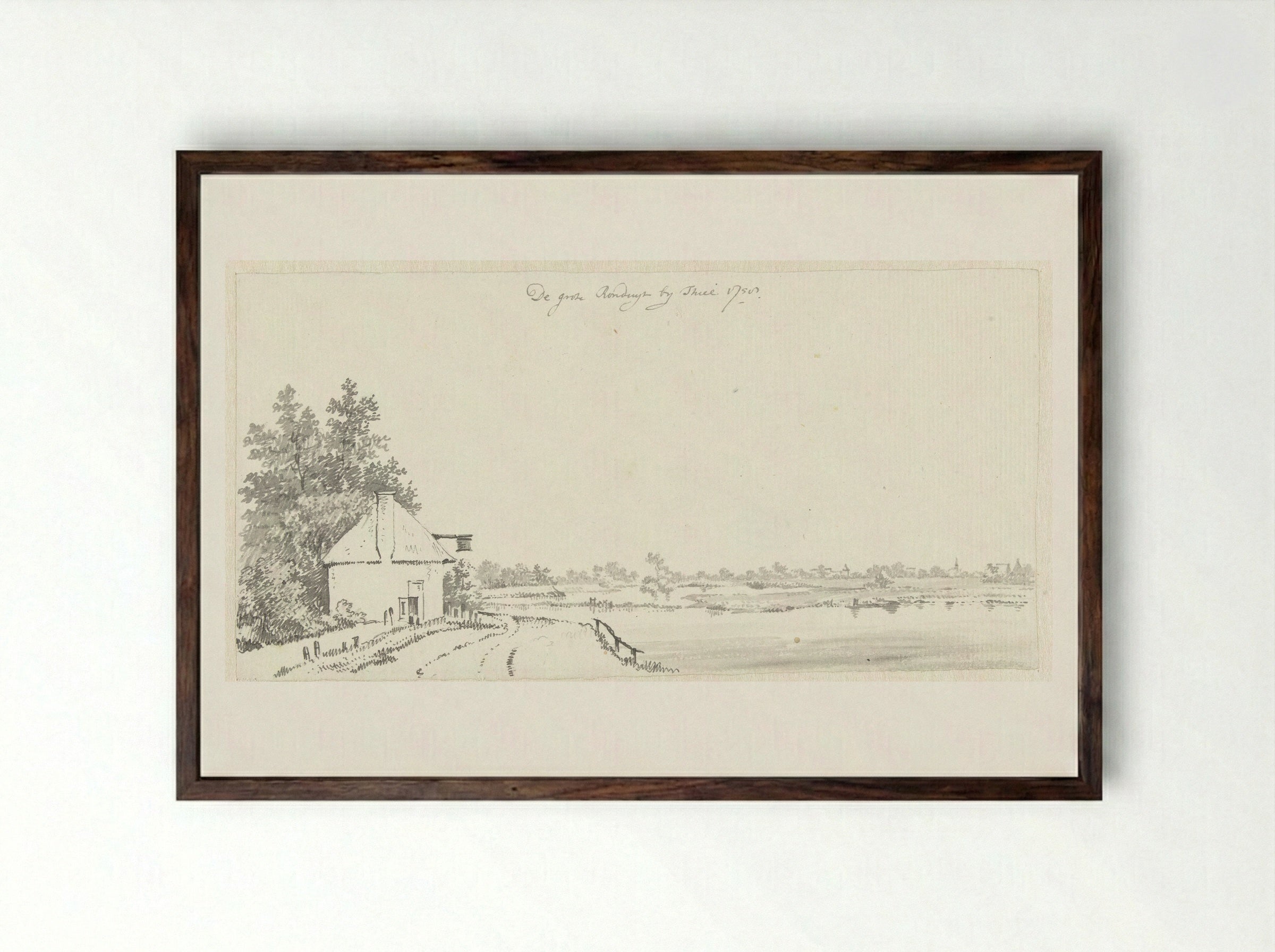 De grote Ronduyt bij Tiel - Jan de Beijer - Framed Print Dark Wood