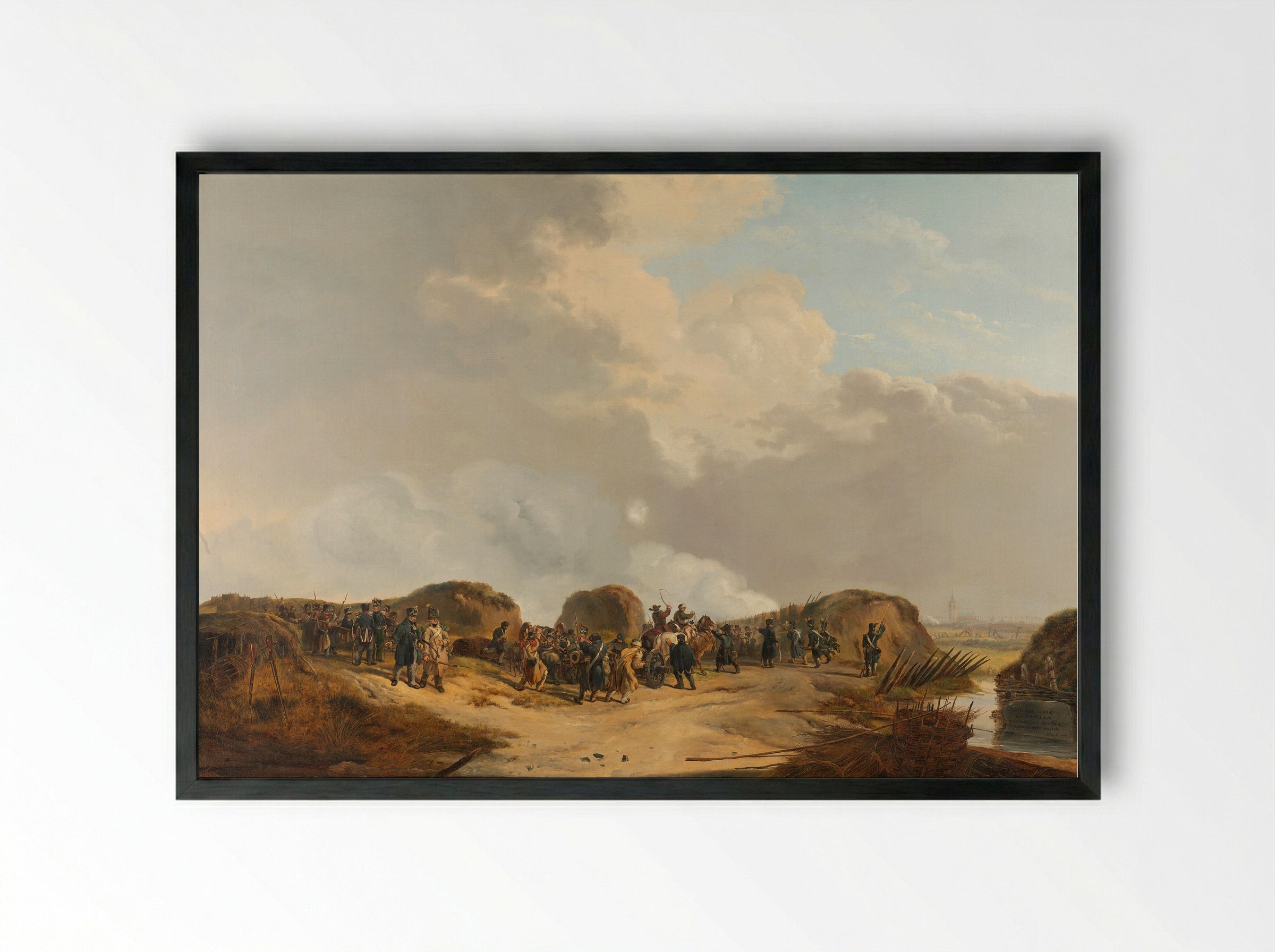 De halve maan voor Naarden bij het beleg, april 1814 - Pieter Gerardus van Os - Framed Print Black