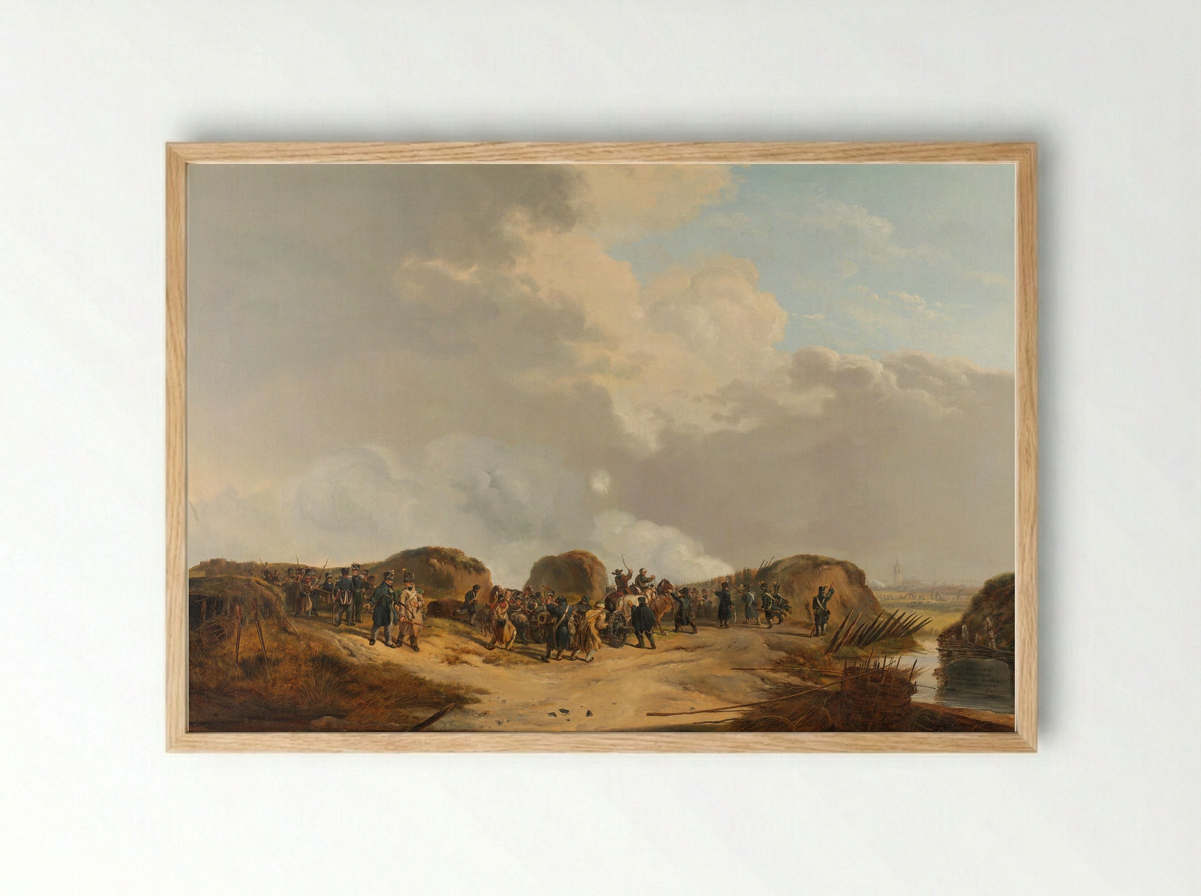 De halve maan voor Naarden bij het beleg, april 1814 - Pieter Gerardus van Os - Framed Print Wood