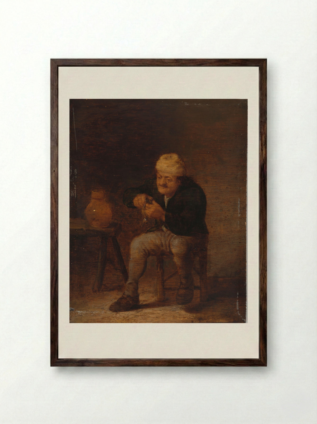 De haringeter - Pieter Hermansz. Verelst - Framed Print Dark Wood