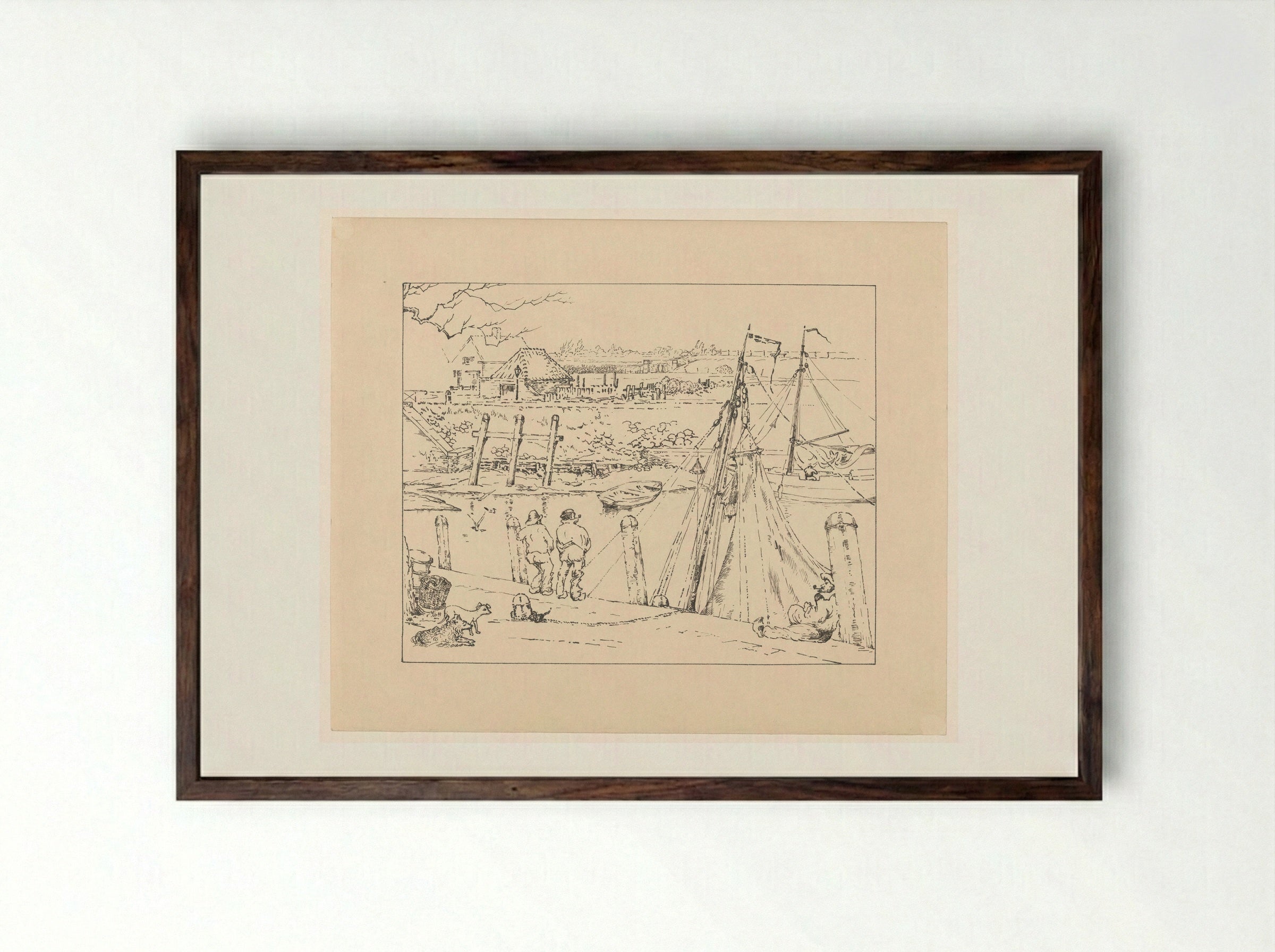 De haven te Veere - Johannes Frederik Engelbert ten Klooster - Framed Print Dark Wood