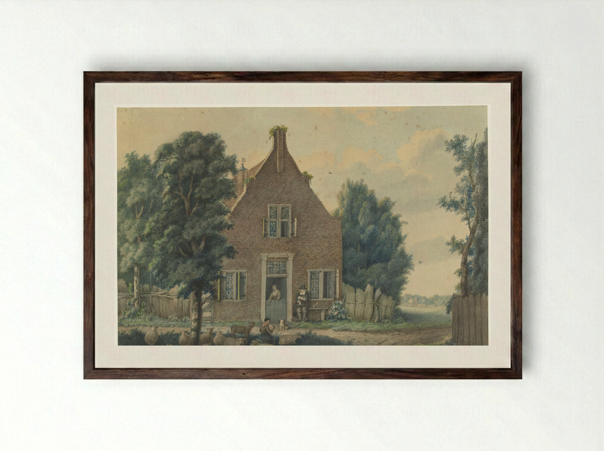 De herberg Holland op 't Smalst - Cornelis Apostool - Framed Print Dark Wood