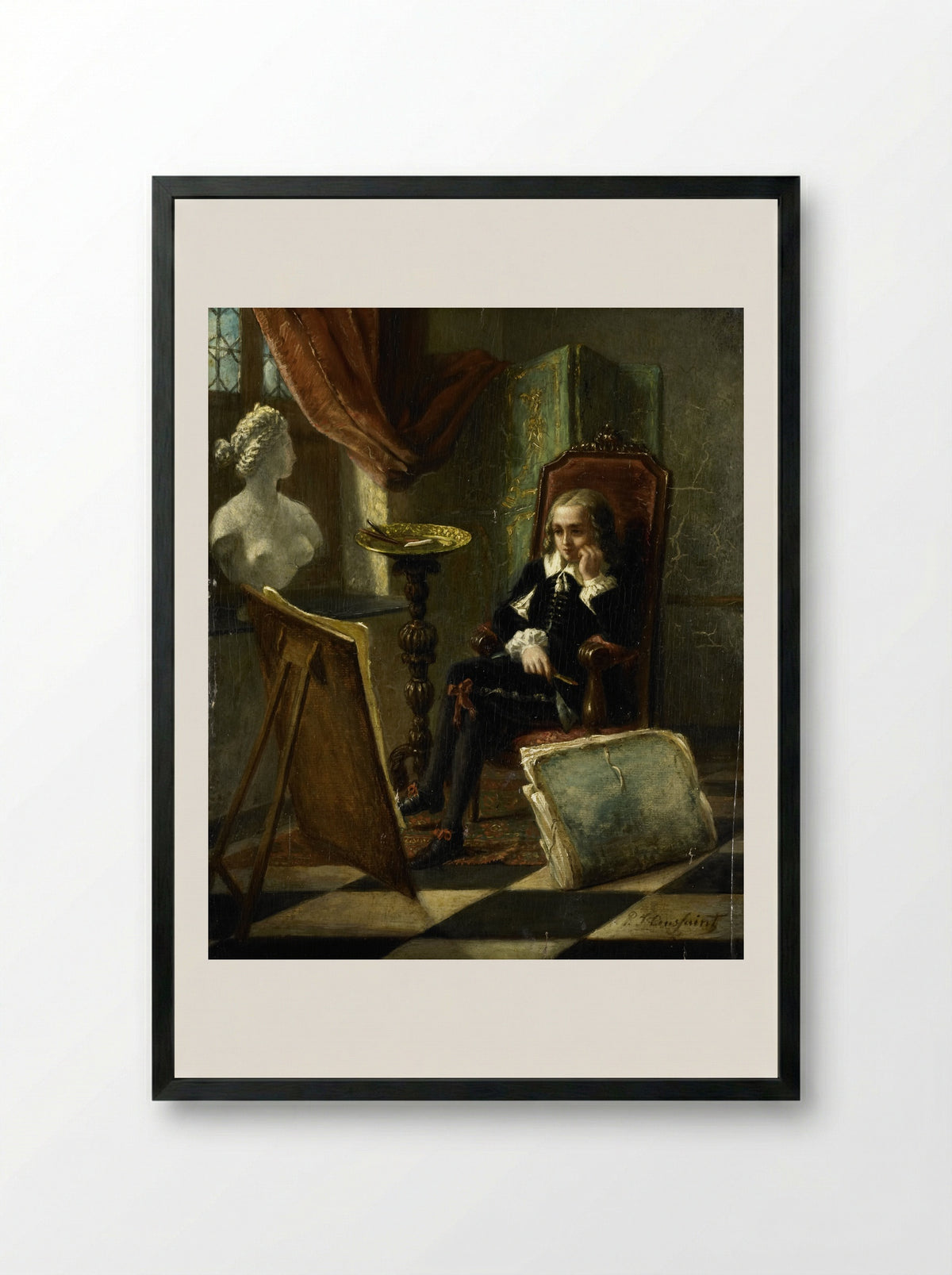 De jonge schilder - Pierre Joseph Toussaint - Framed Print Black