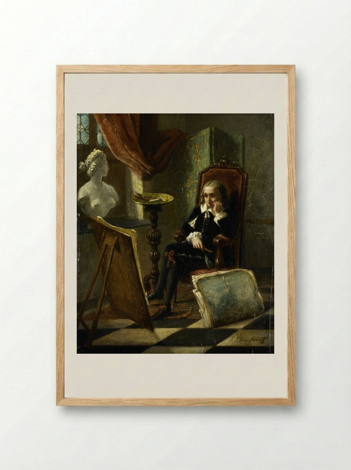 De jonge schilder - Pierre Joseph Toussaint - Framed Print Wood
