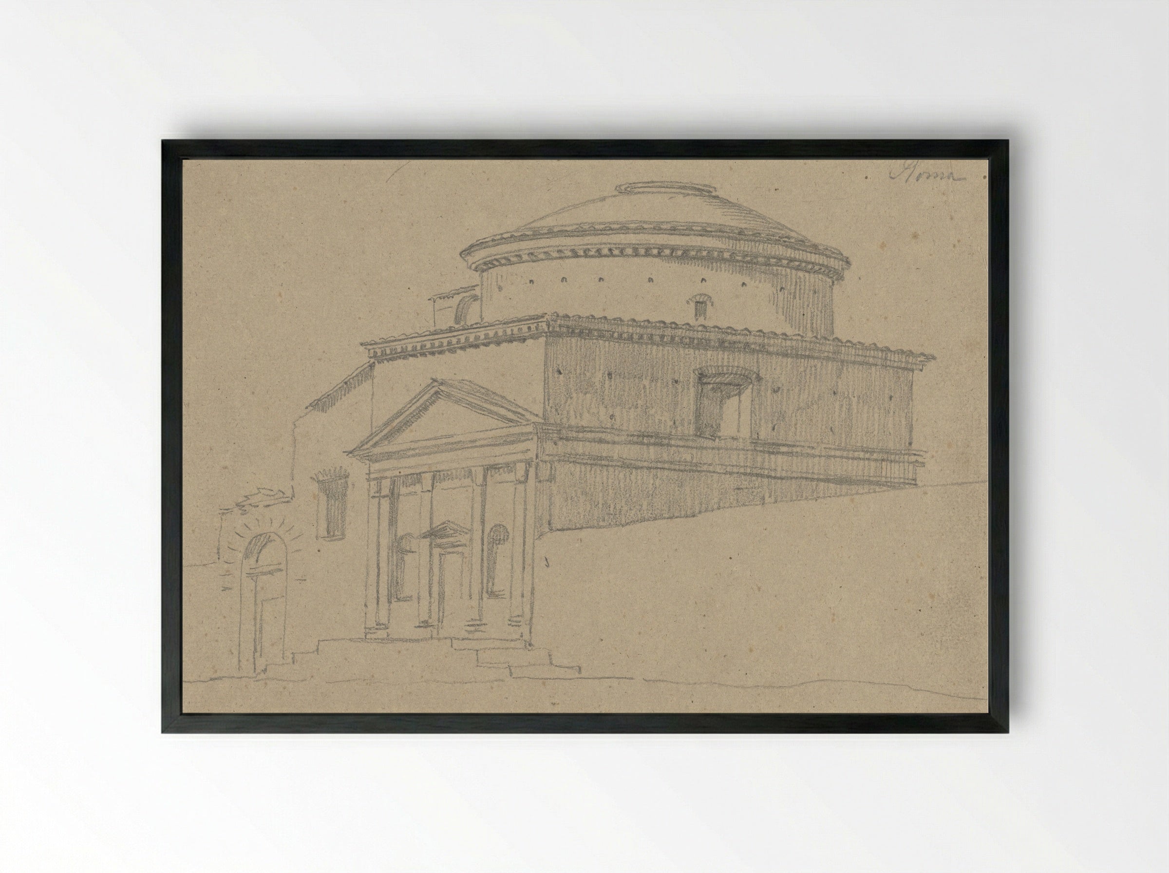 De kerk Sant'Andrea in Via Flaminia, Rome - Hendrik Voogd - Framed Print Black