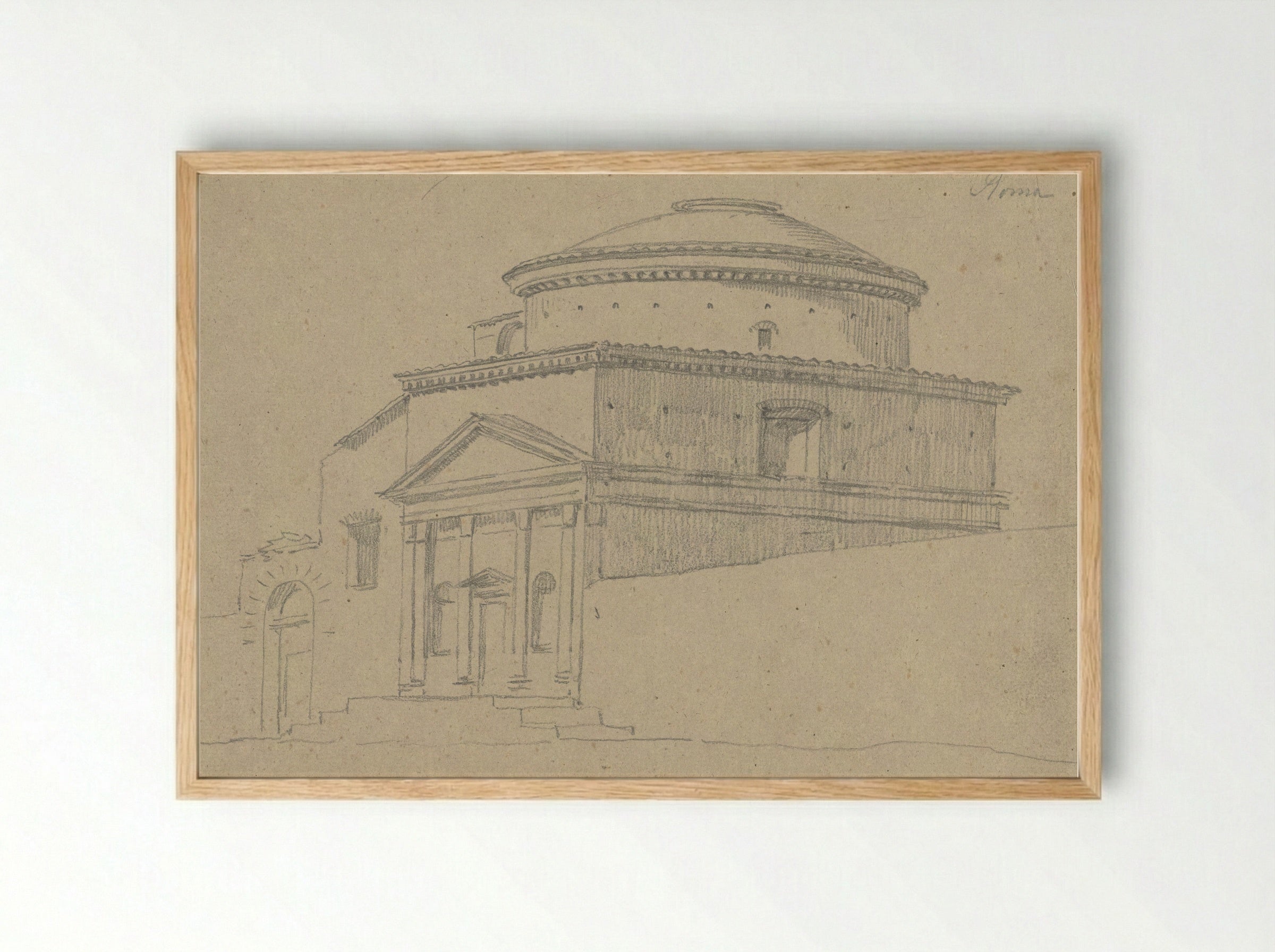 De kerk Sant'Andrea in Via Flaminia, Rome - Hendrik Voogd - Framed Print Wood