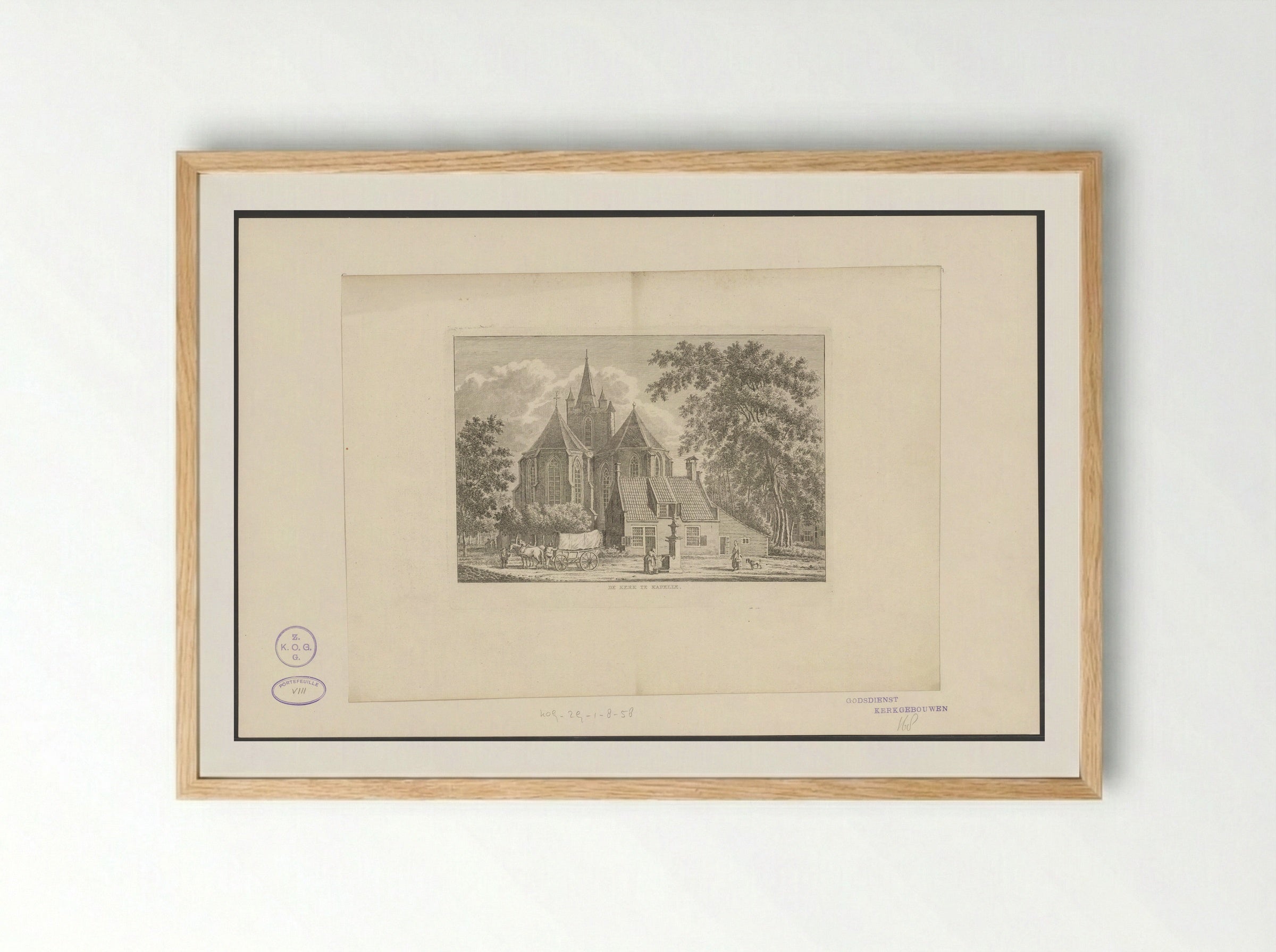 De kerk te Kapelle - Carel Frederik Bendorp (I) - Framed Print Wood