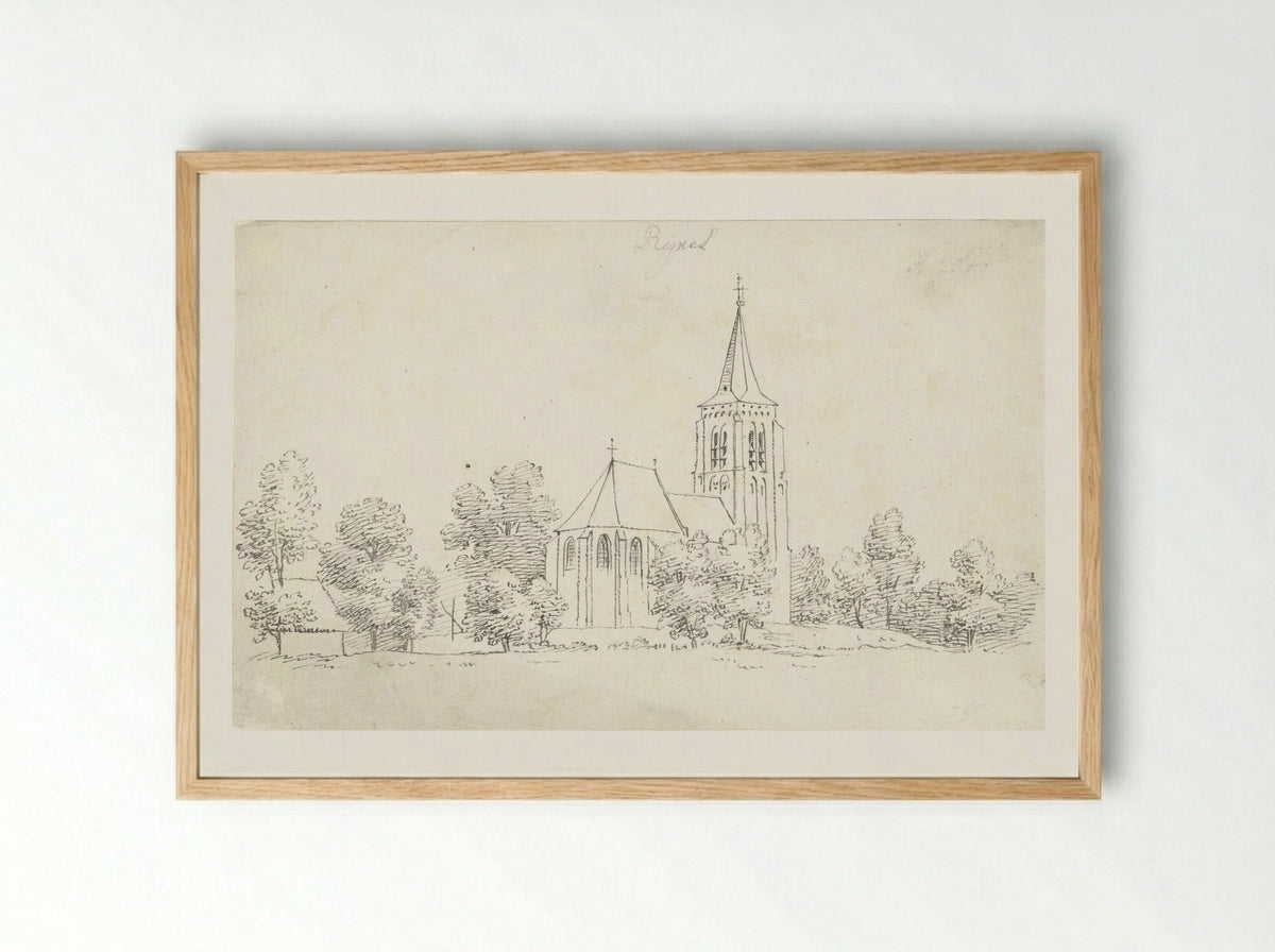 De kerk te Rixtel - Cornelis Pronk - Framed Print Wood