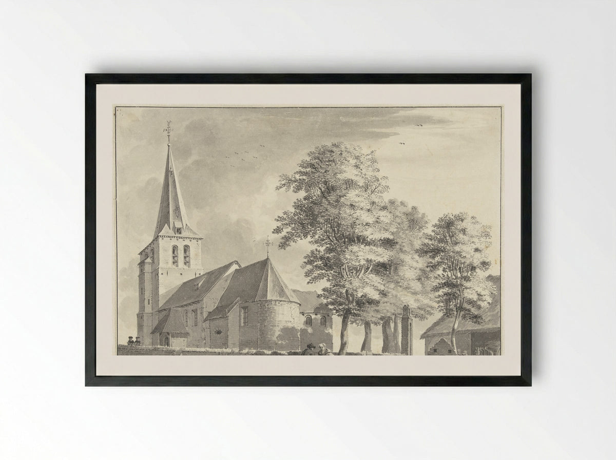 De kerk van Steinkirchen - Jan de Beijer - Framed Print Black