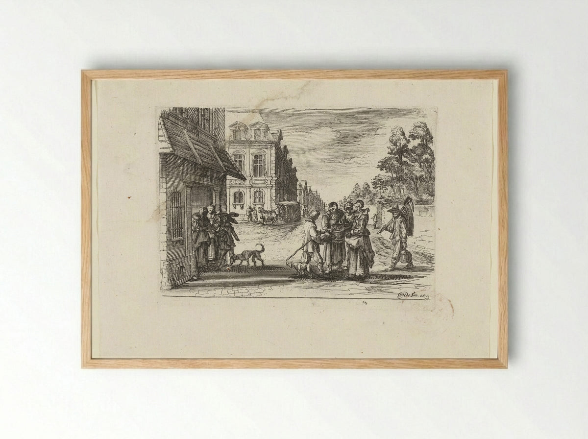 De kersenverkoopster (The Cherry Seller) - Nicolas de Son - Framed Print Wood