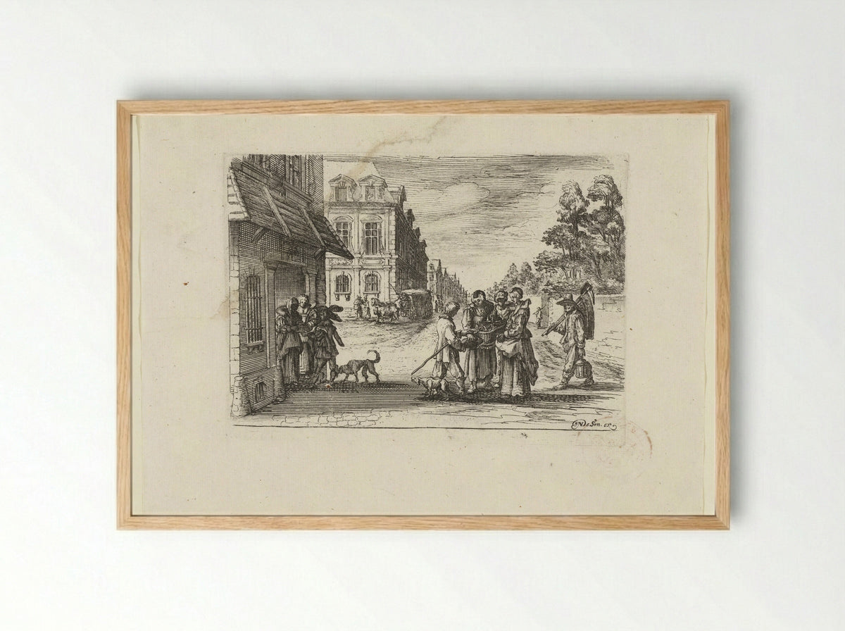 De kersenverkoopster (The Cherry Seller) - Nicolas de Son - Framed Print Wood