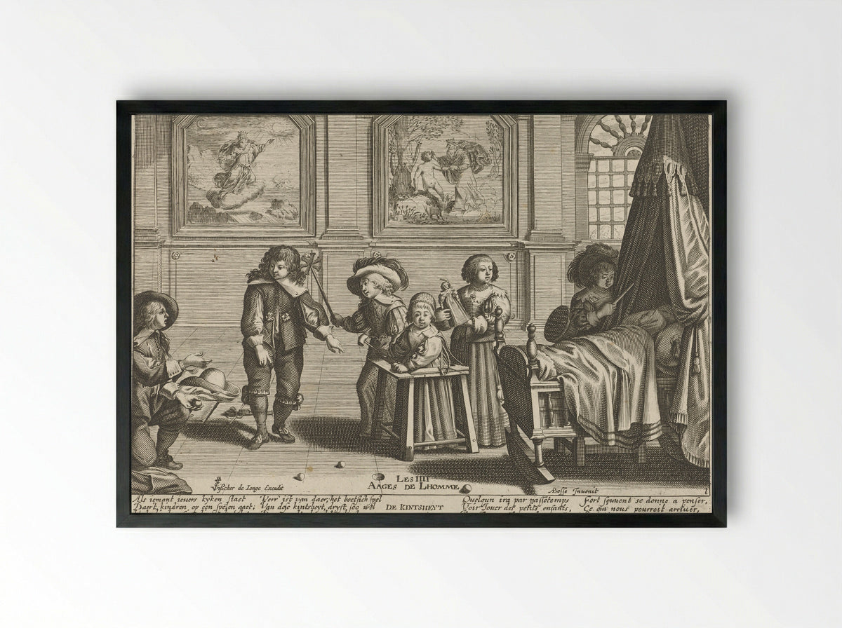 De kindertijd (Childhood) - Jan Christoffel Jegher - Framed Print Black