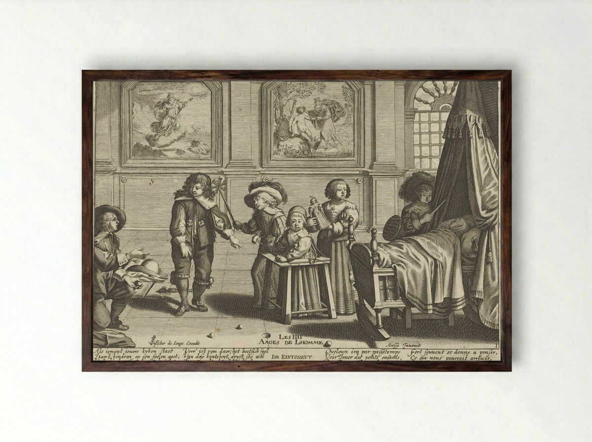 De kindertijd (Childhood) - Jan Christoffel Jegher - Framed Print Dark Wood