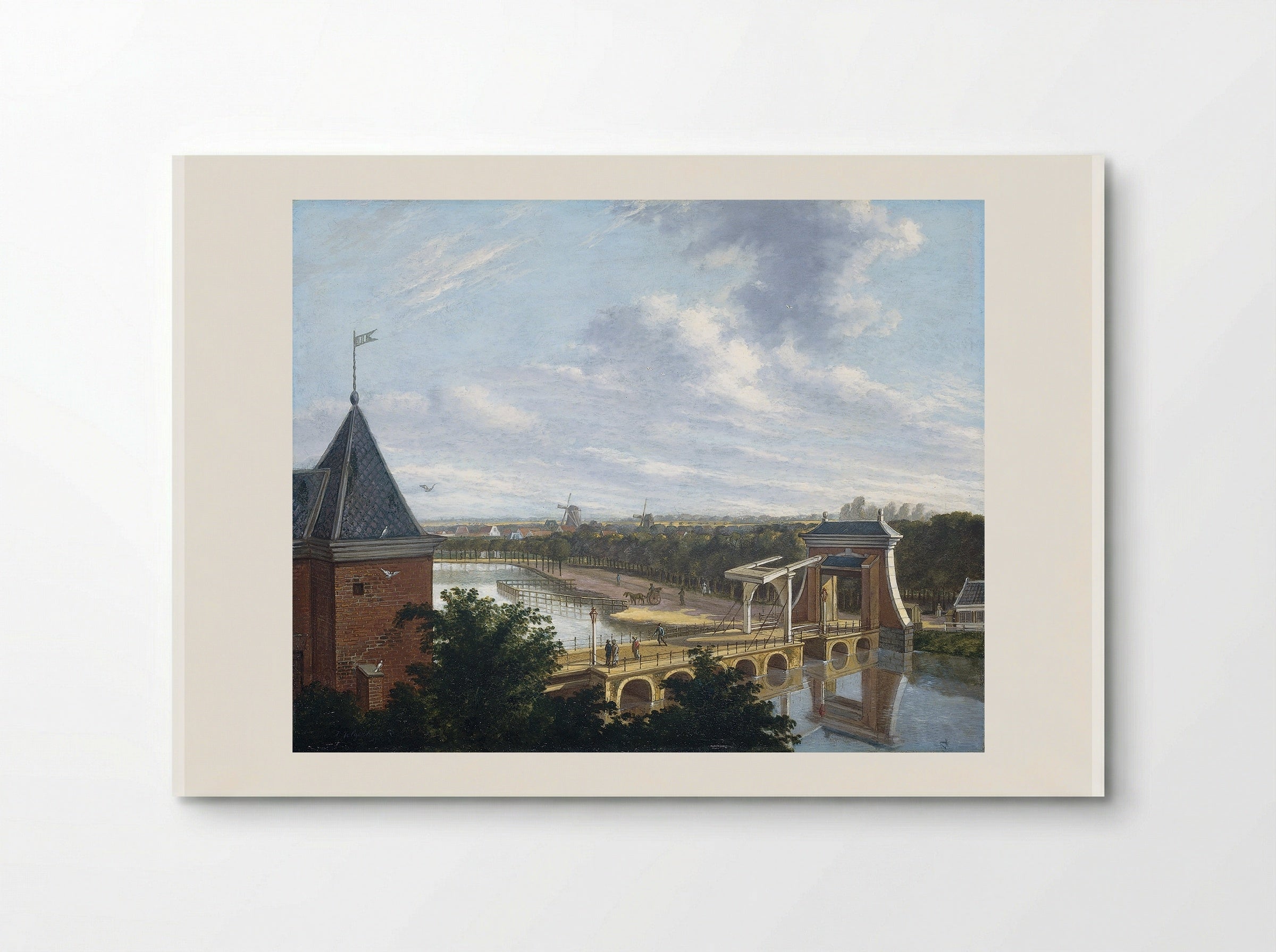 De kleine vismarkt op de hoek van de Brouwersgracht en het Singel te Amsterdam - Johannes Jelgerhuis - Poster