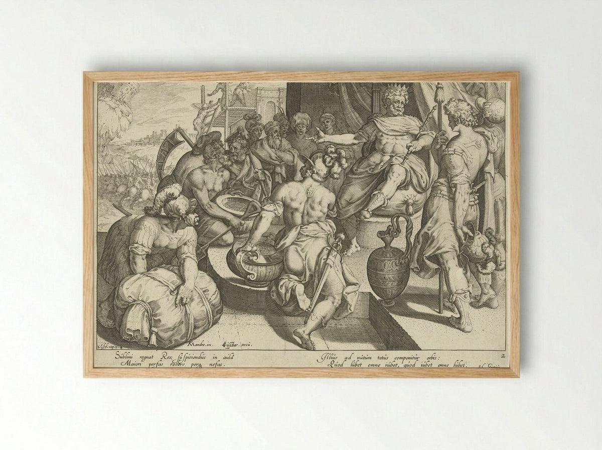 De koning als sterkste in de wereld - Zacharias Dolendo - Framed Print Wood