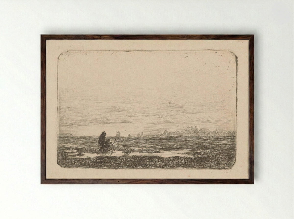 De landschapsschilder - Floris Arntzenius - Framed Print Dark Wood