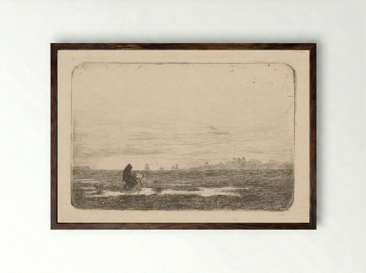 De landschapsschilder - Floris Arntzenius - Framed Print Dark Wood