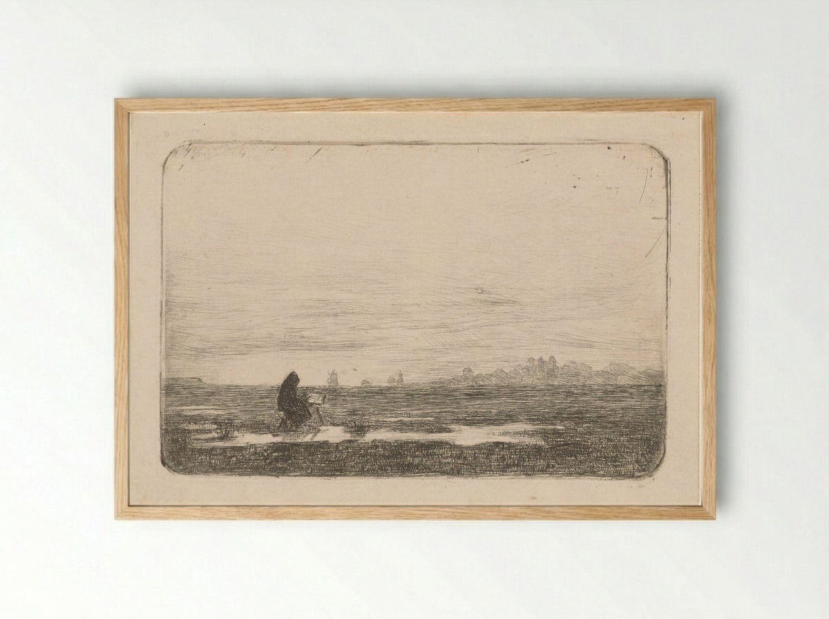 De landschapsschilder - Floris Arntzenius - Framed Print Wood