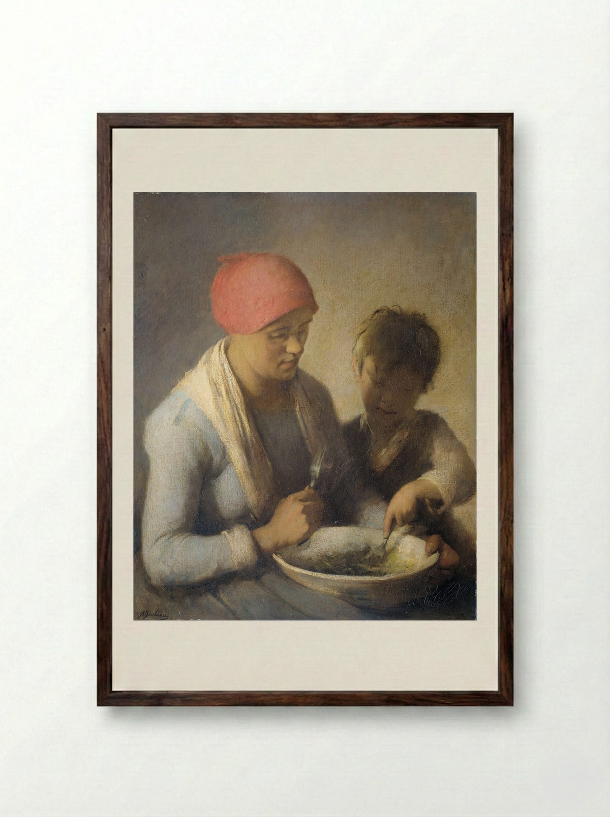 De maaltijd - Auguste Boulard - Framed Print Dark Wood