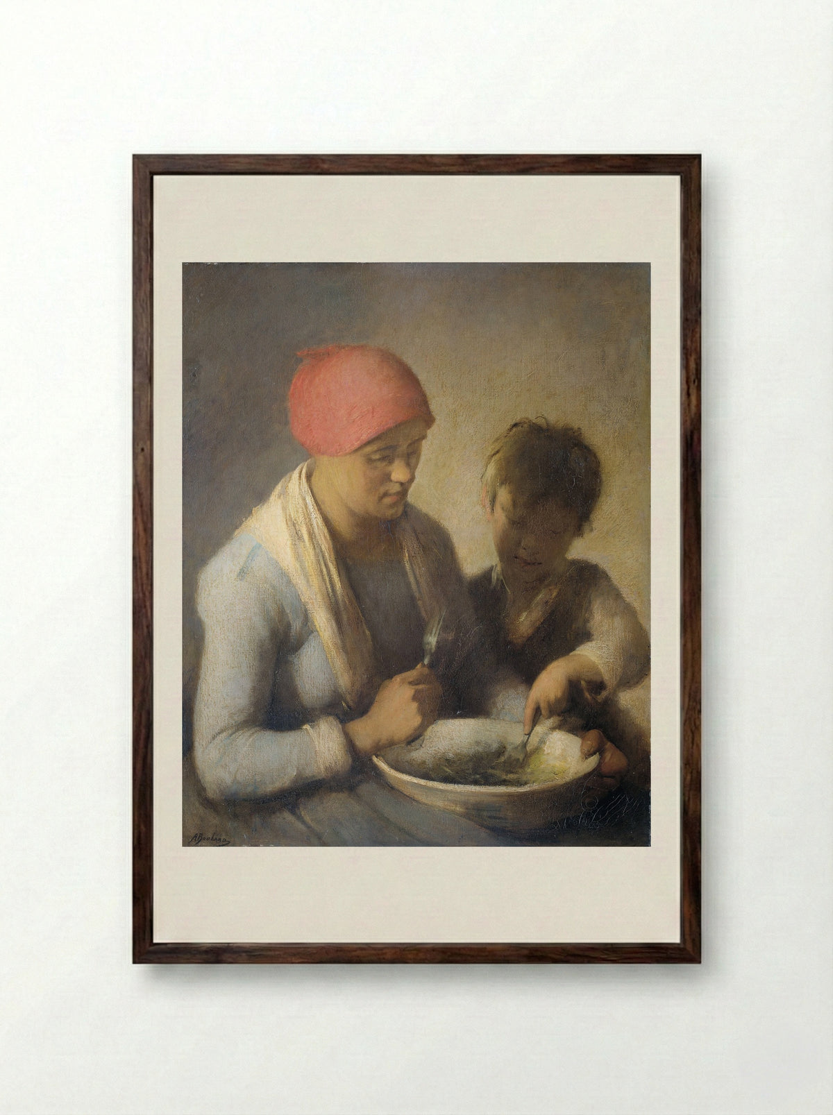 De maaltijd - Auguste Boulard - Framed Print Dark Wood
