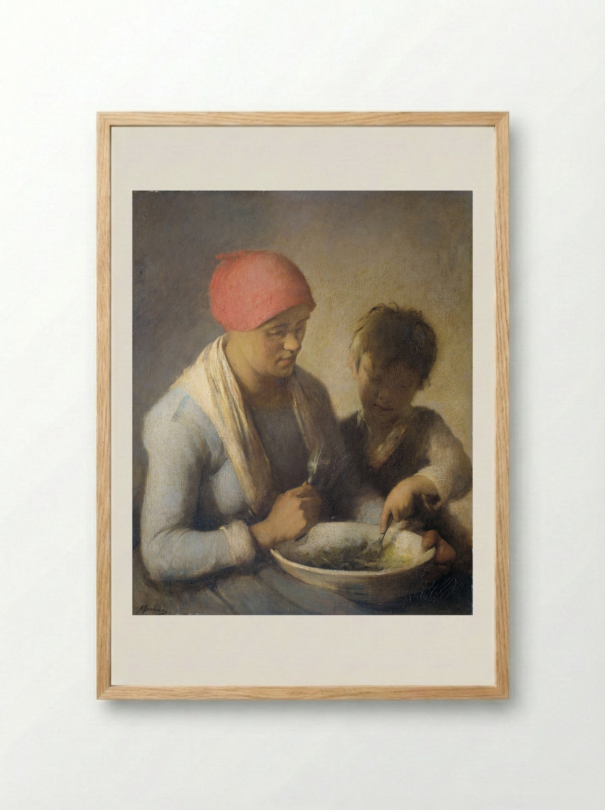 De maaltijd - Auguste Boulard - Framed Print Wood