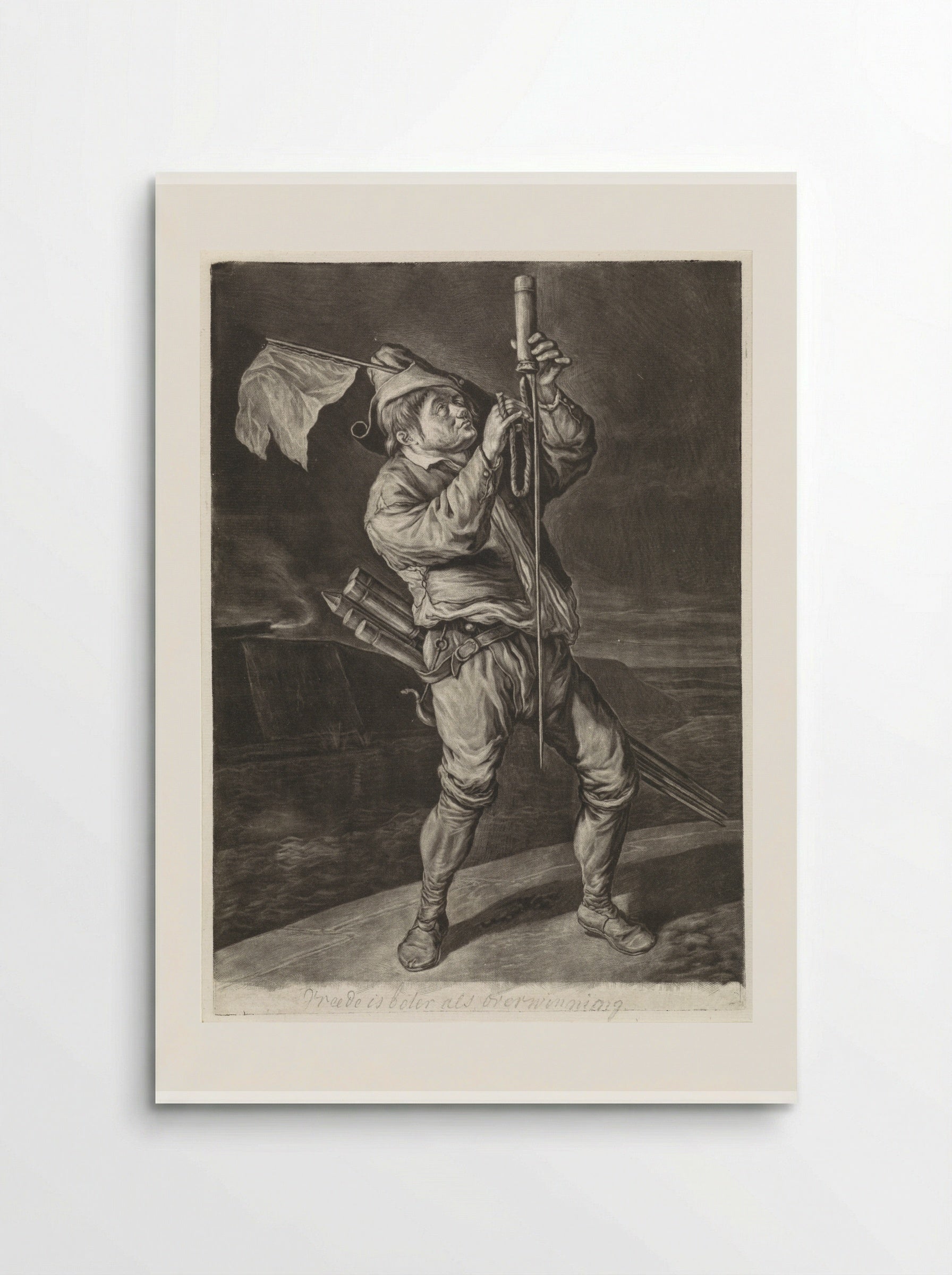 De man met de vuurpijl - Cornelis Dusart - Poster