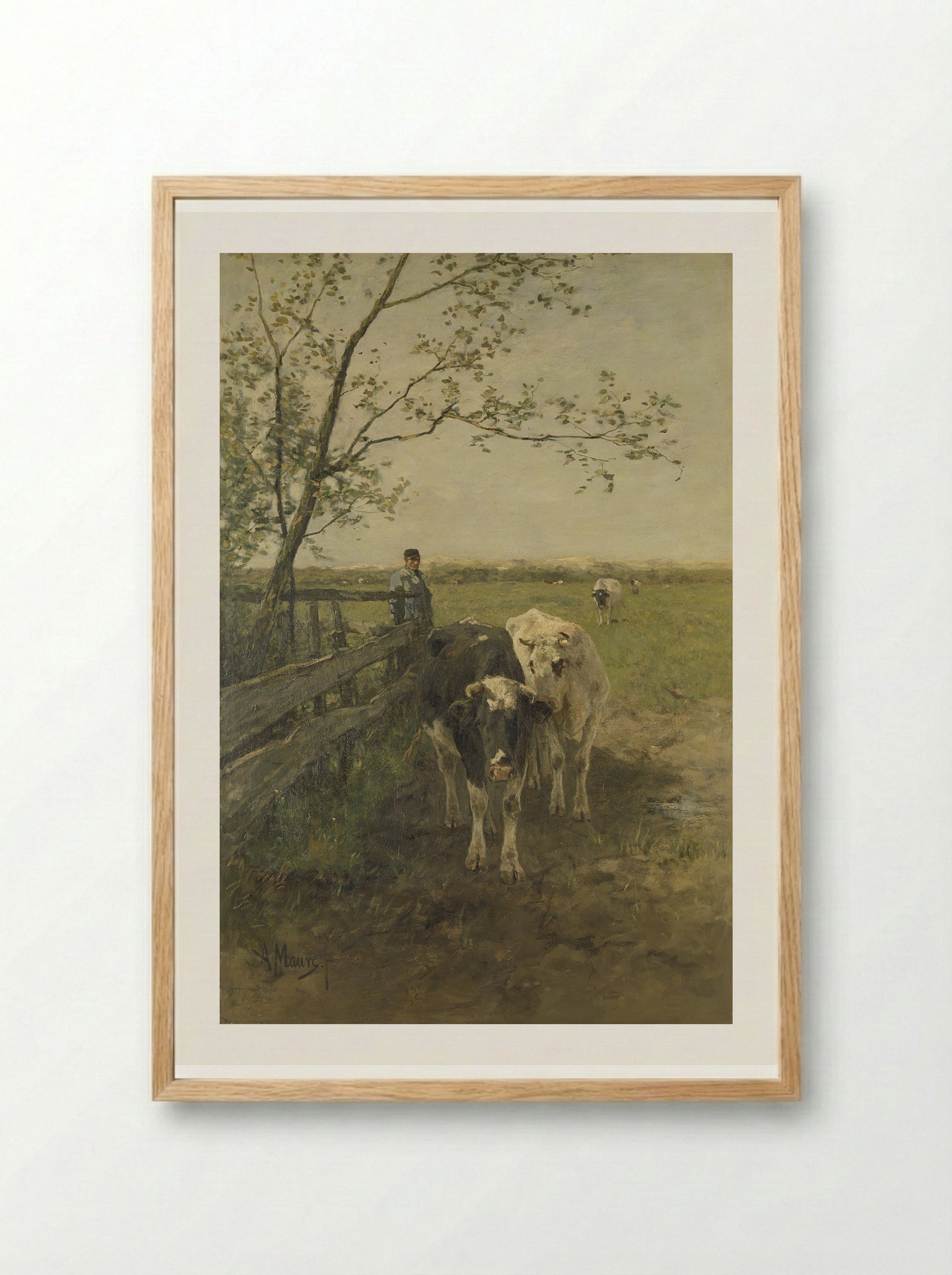 De melkbocht - Anton Mauve - Framed Print Wood
