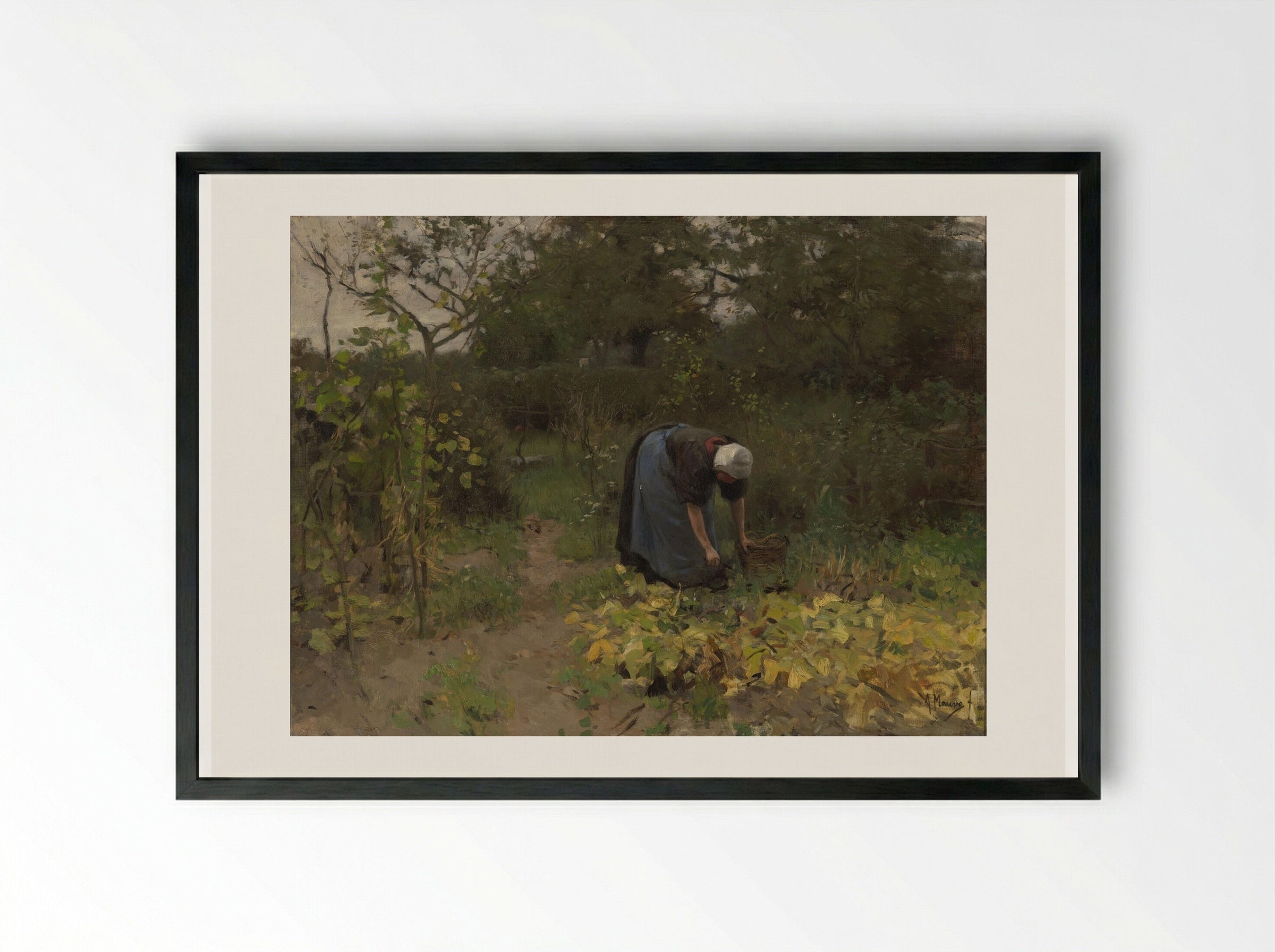 De moestuin - Anton Mauve - Framed Print Black