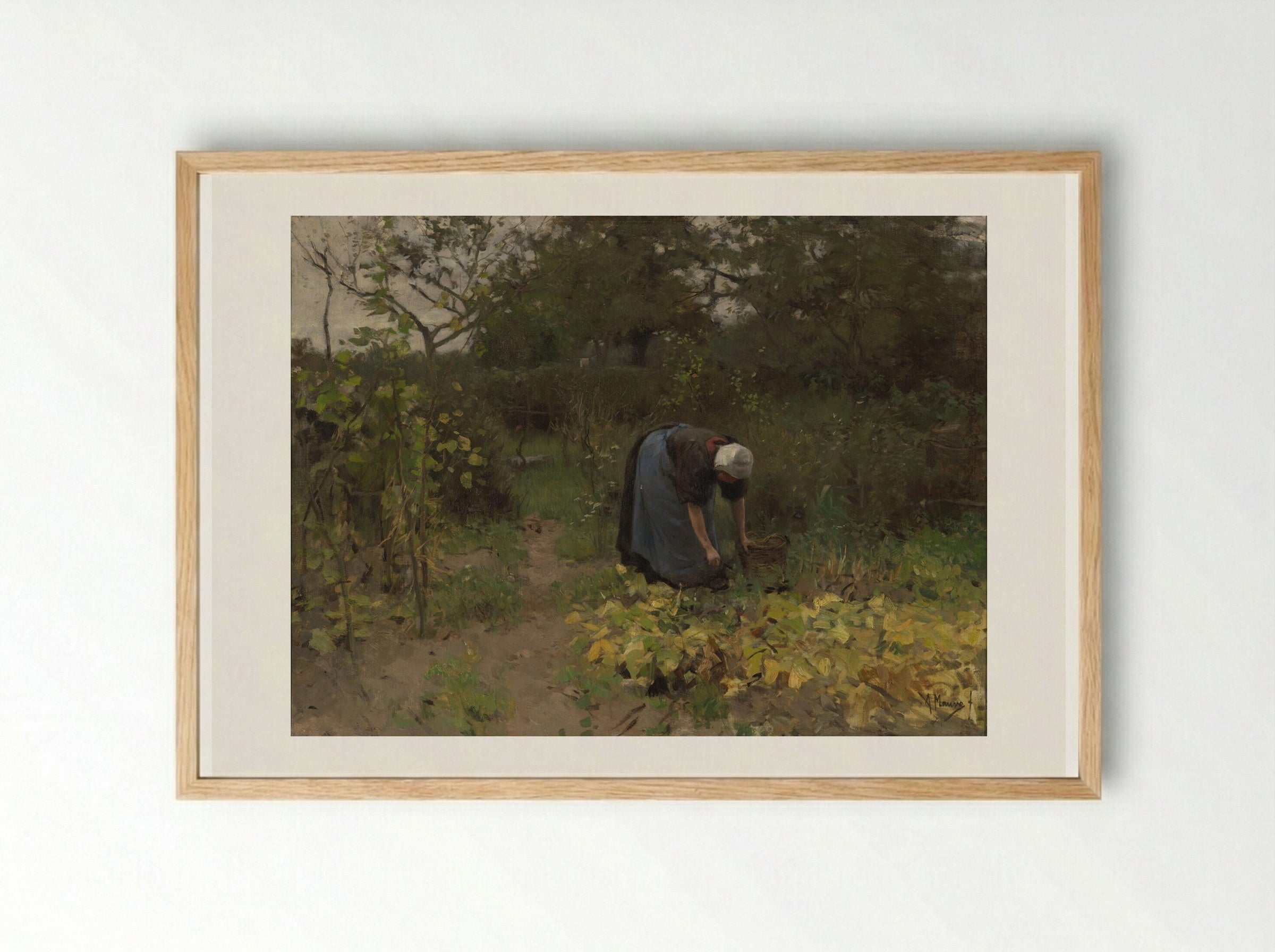 De moestuin - Anton Mauve - Framed Print Wood