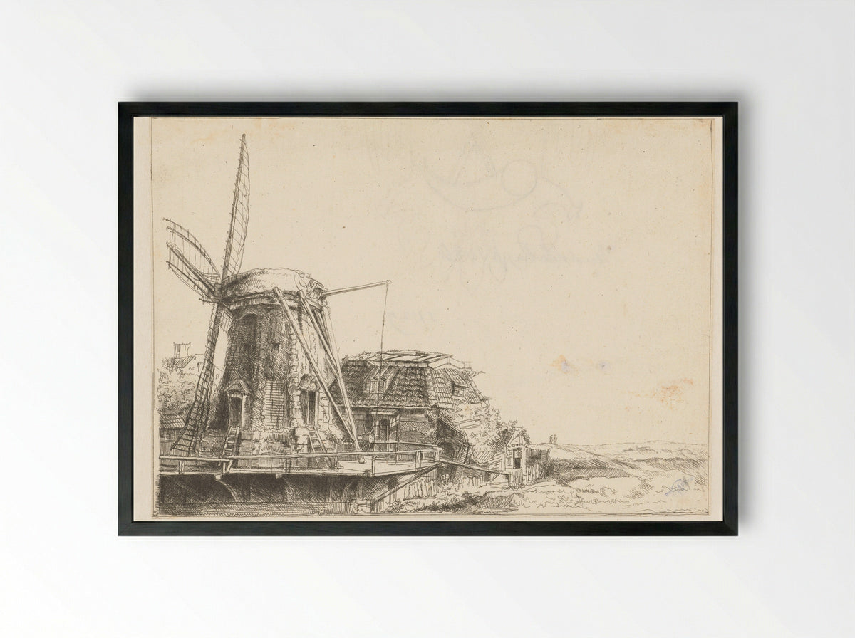 De molen - Constantino Cumano - Framed Print Black
