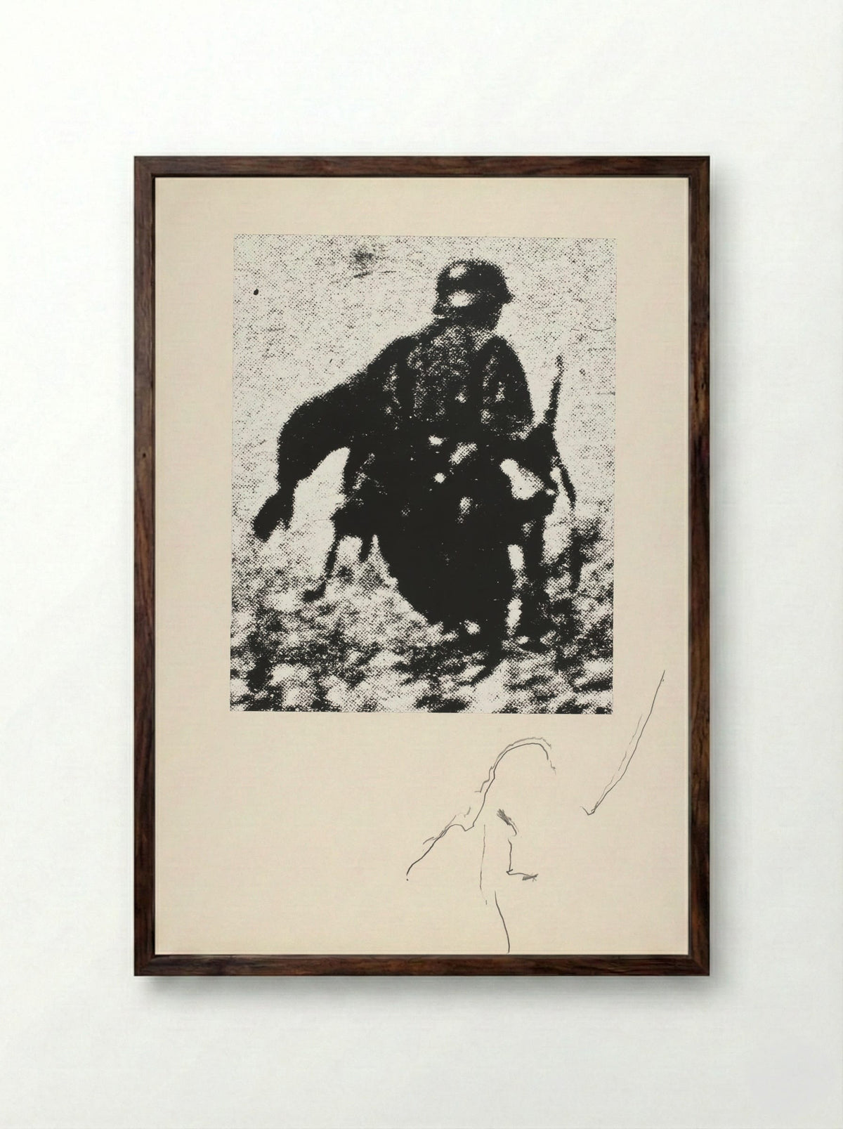 De onbekende soldaat - Armando - Framed Print Dark Wood