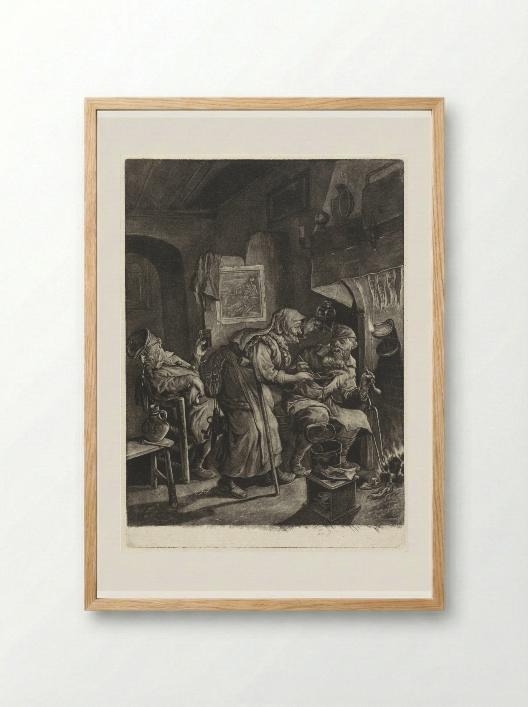 De ouderdom (Old Age) - Cornelis Dusart - Framed Print Wood