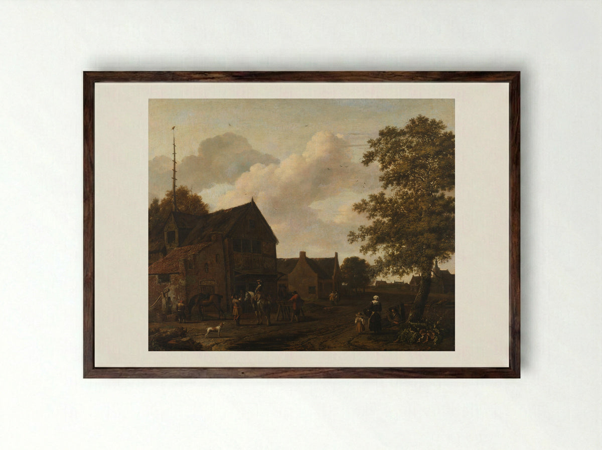 De pleisterplaats - Emanuel Murant - Framed Print Dark Wood