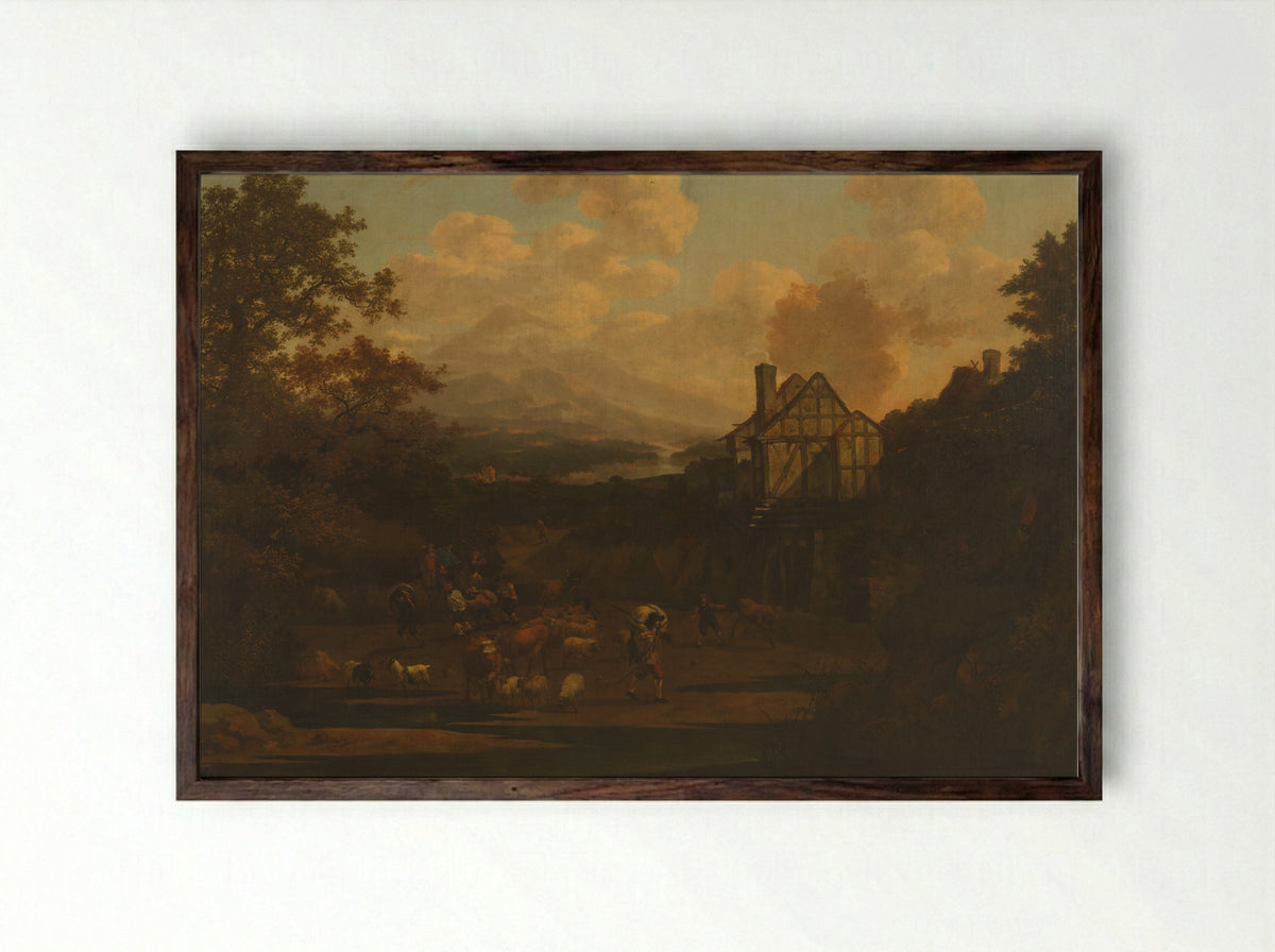 De plundering - Abraham Jansz Begeyn - Framed Print Dark Wood