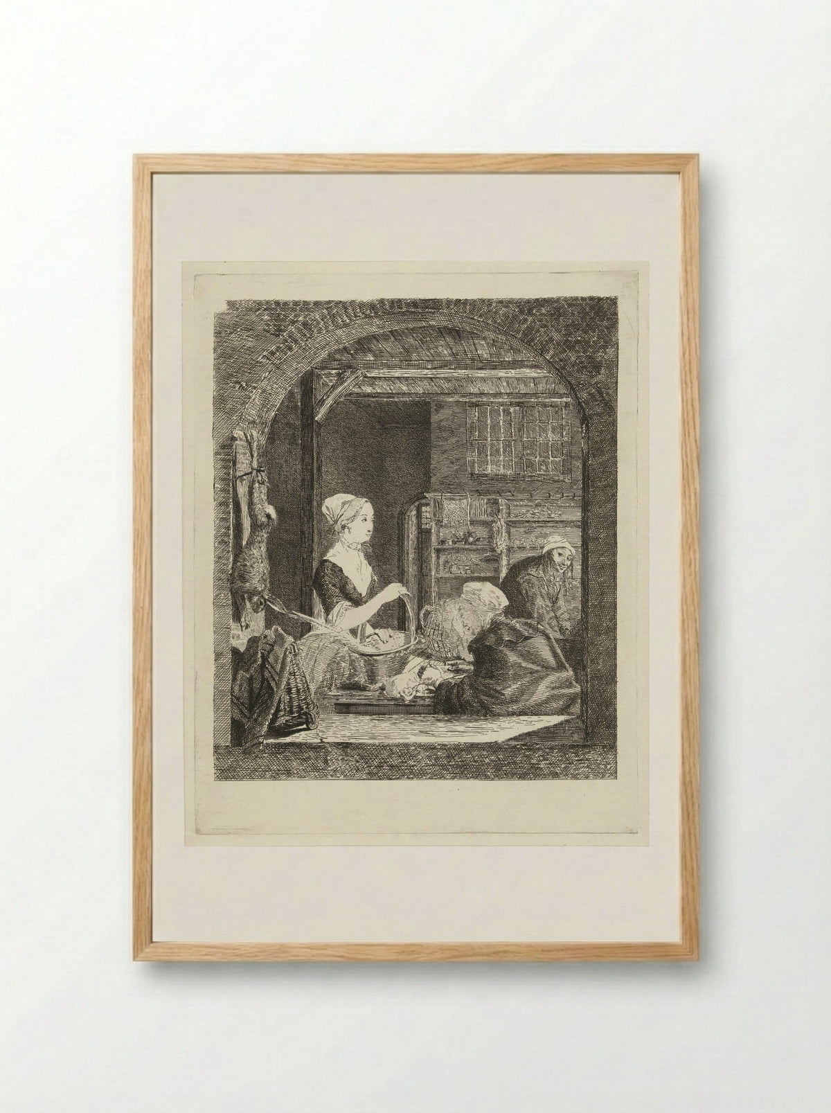 De poelierster (The Poulterer) - Louis Bernard Coclers - Framed Print Wood