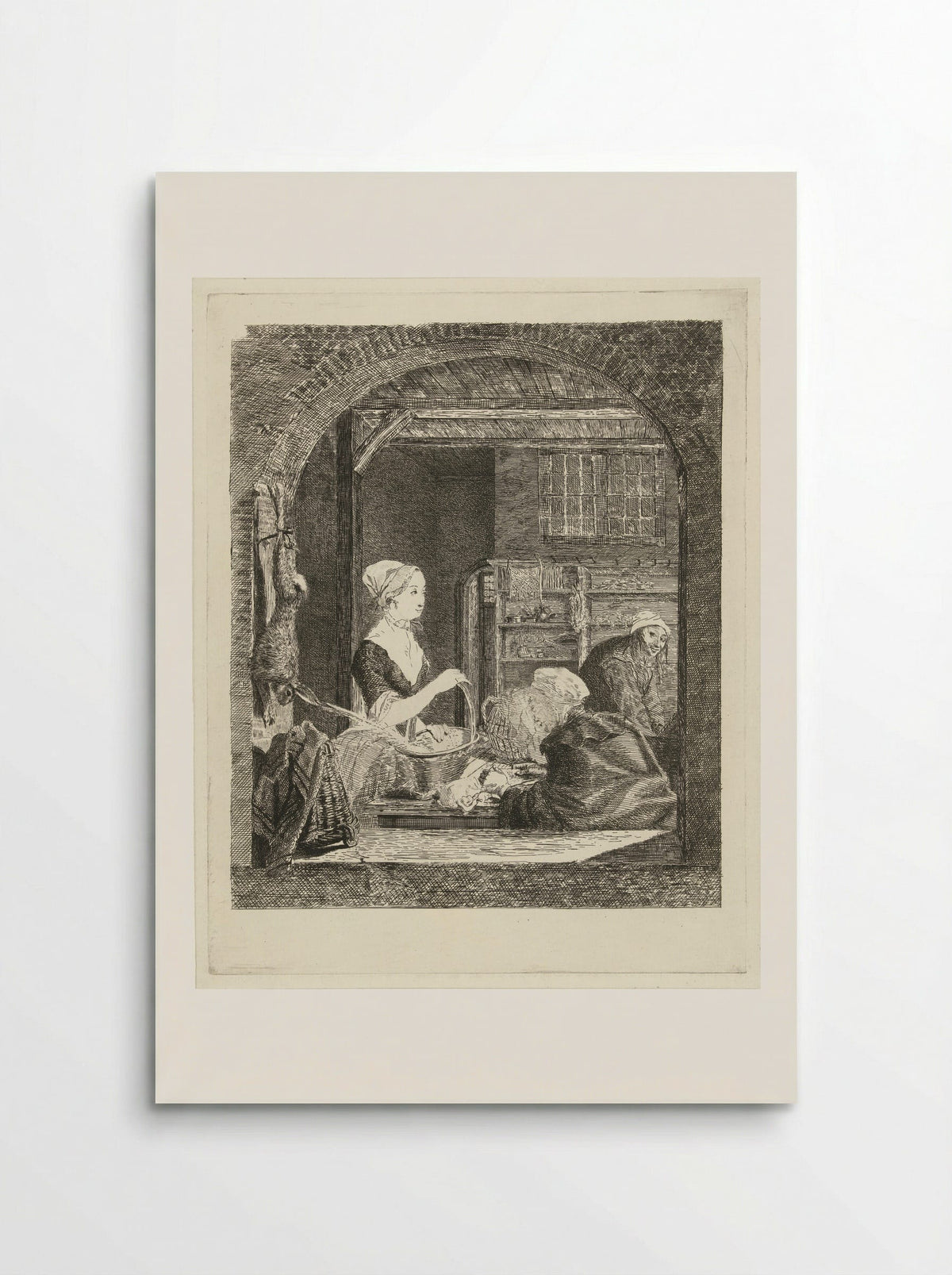 De poelierster (The Poulterer) - Louis Bernard Coclers - Poster