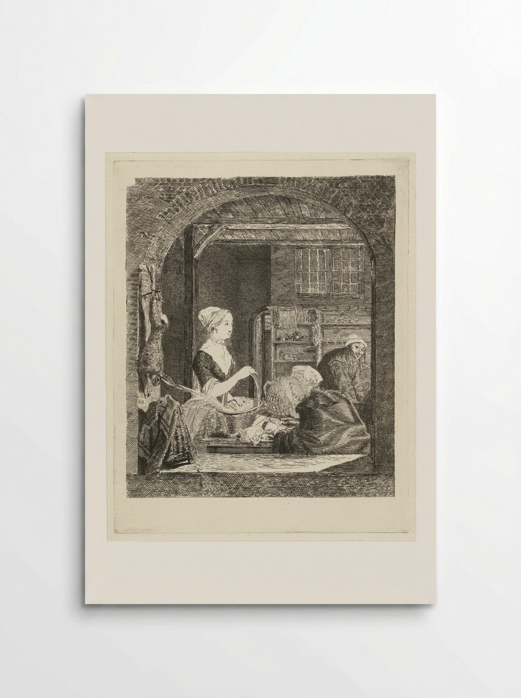 De poelierster (The Poulterer) - Louis Bernard Coclers - Poster