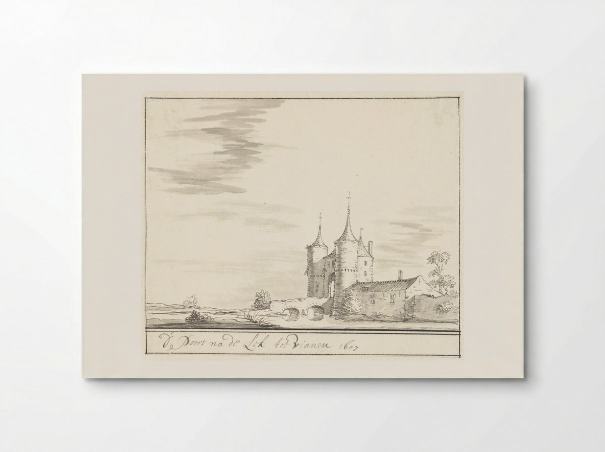 De poort aan de Lek te Vianen in 1607 - Jacobus Stellingwerff - Poster