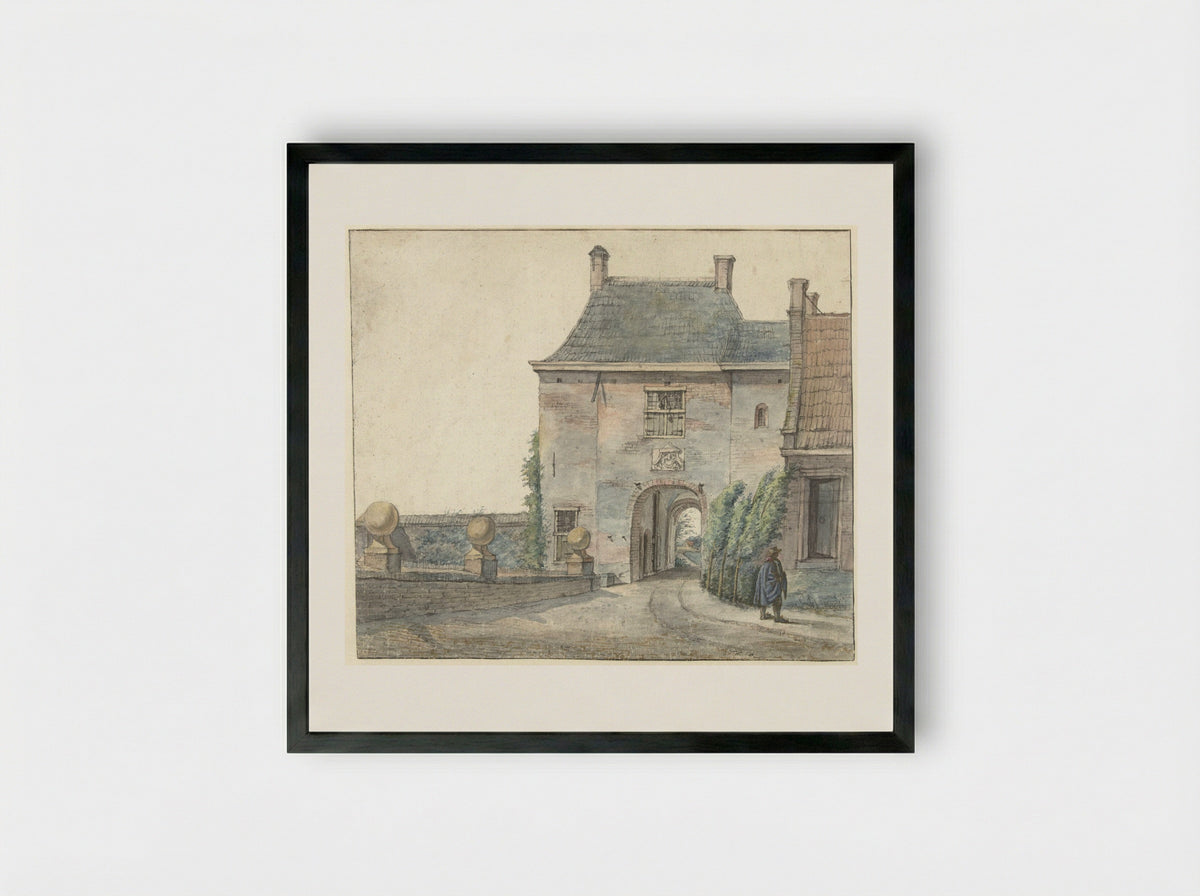 De poort van het kasteel van Heemstede - Gerrit Lamberts - Framed Print Black