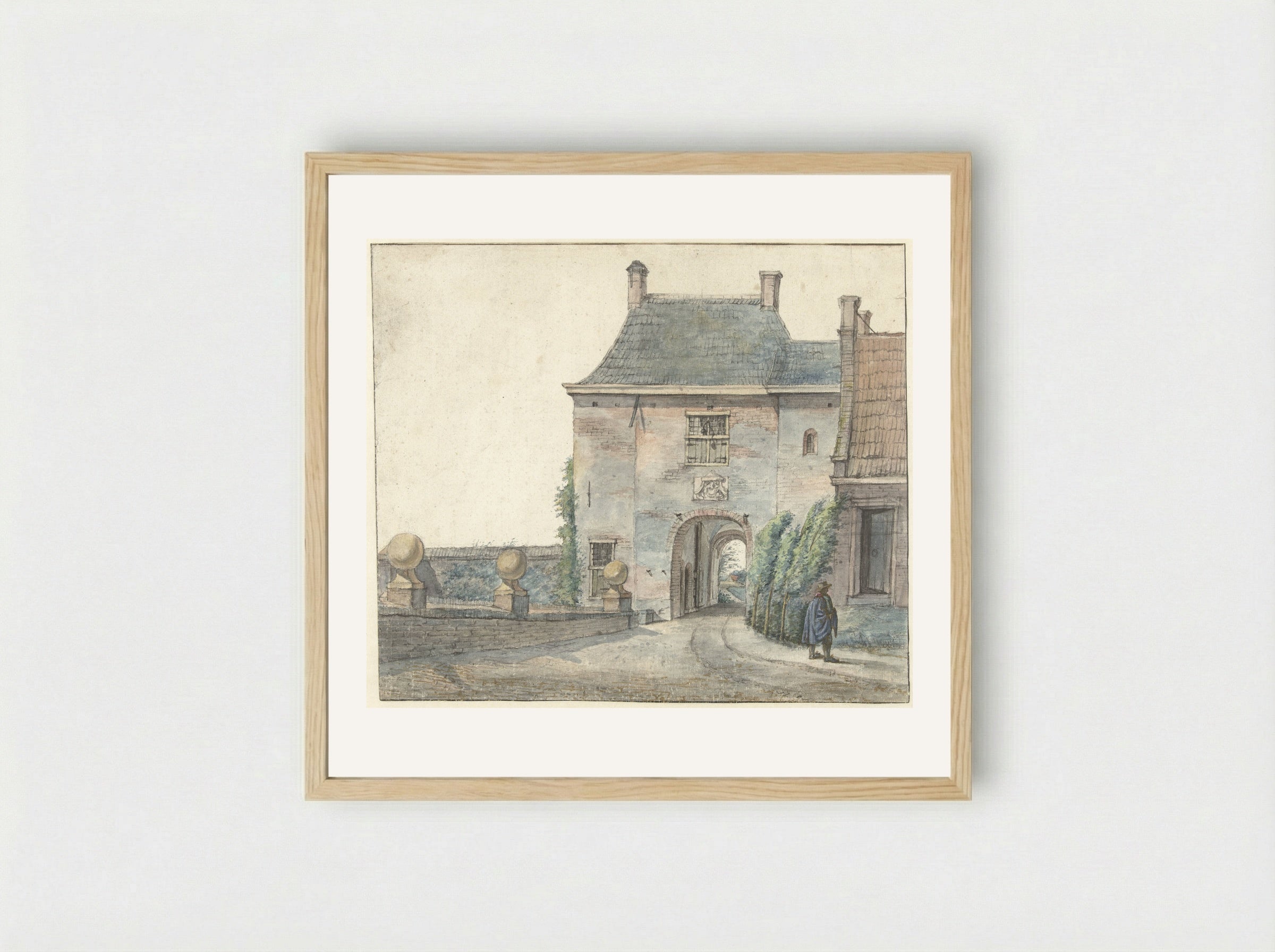 De poort van het kasteel van Heemstede - Gerrit Lamberts - Framed Print Wood