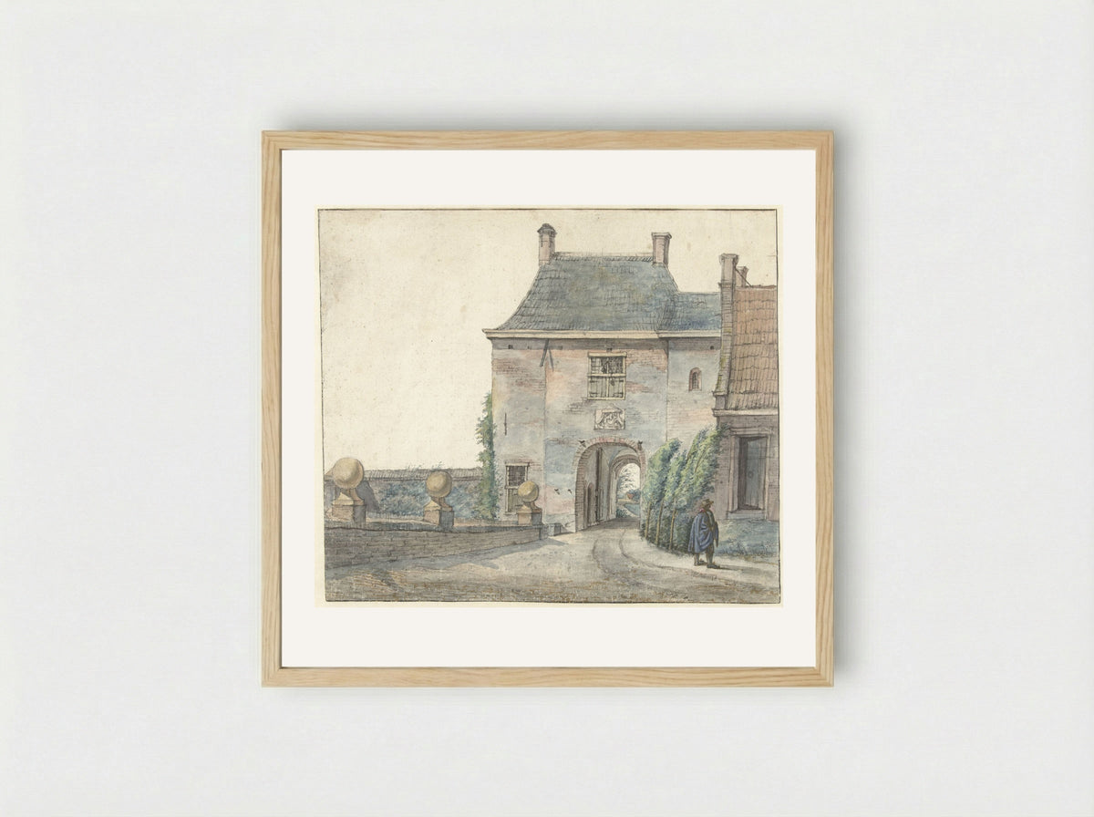 De poort van het kasteel van Heemstede - Gerrit Lamberts - Framed Print Wood