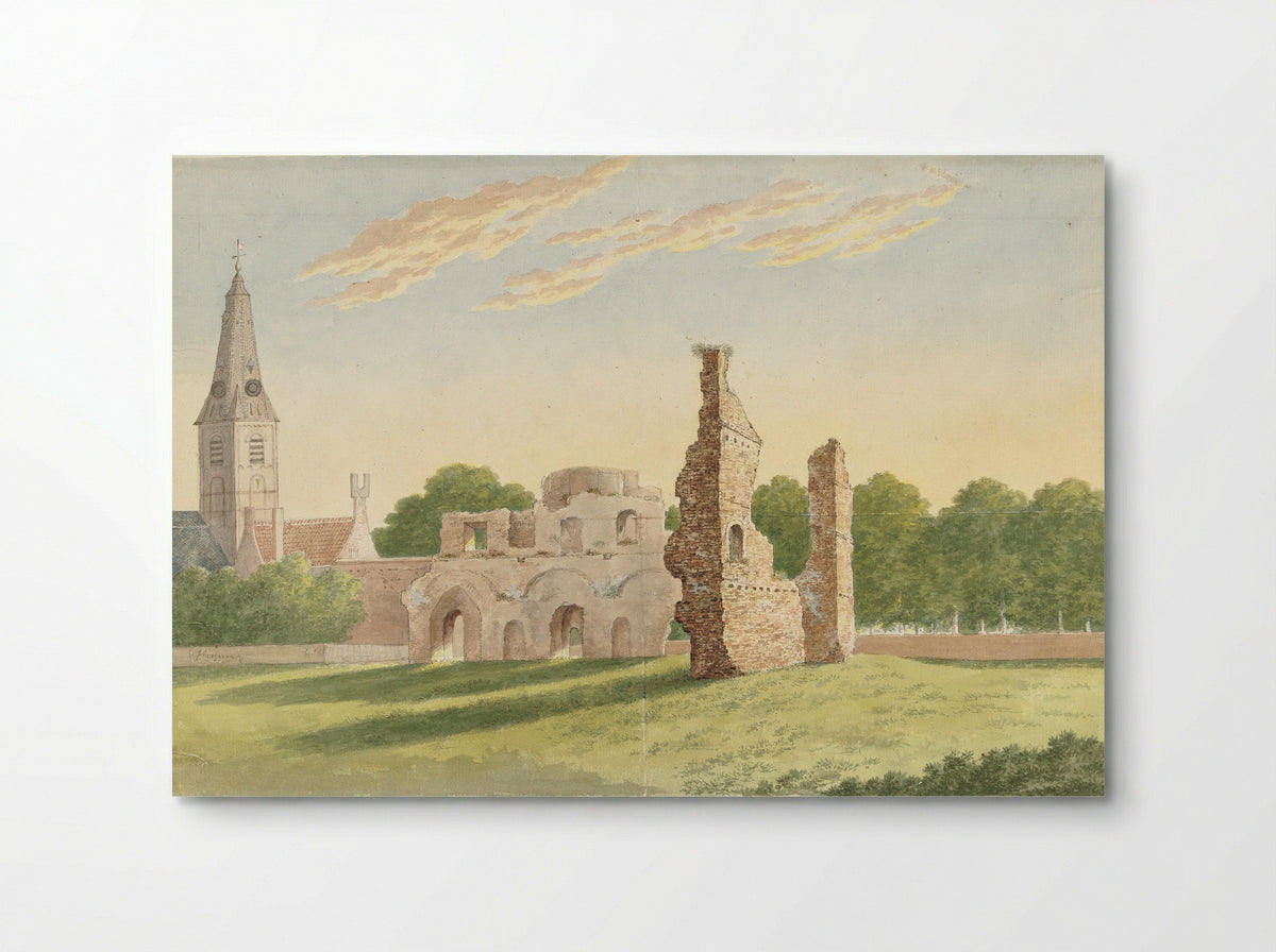 De ruïne van de Abdij van Rijnsburg - Gerardus Johannes Verburgh - Poster